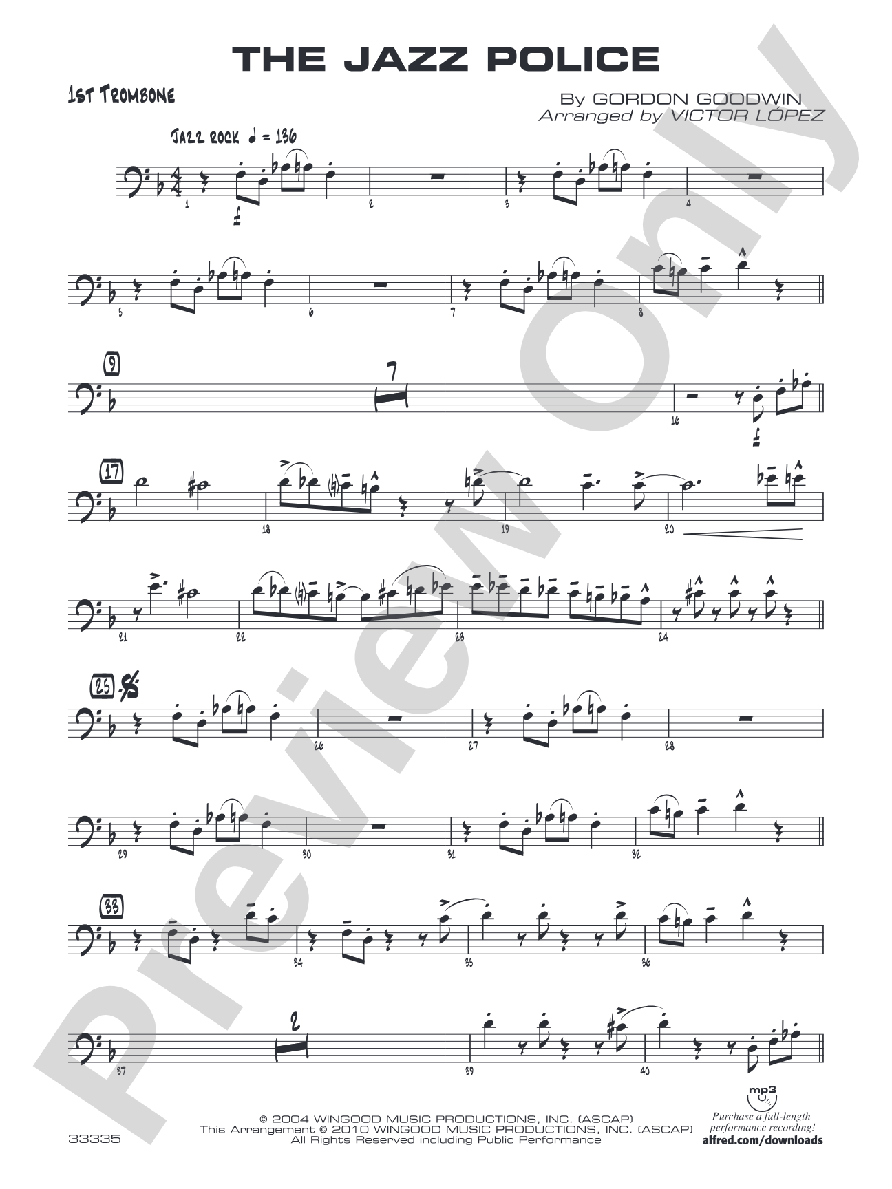 The Jazz Police: 1st Trombone