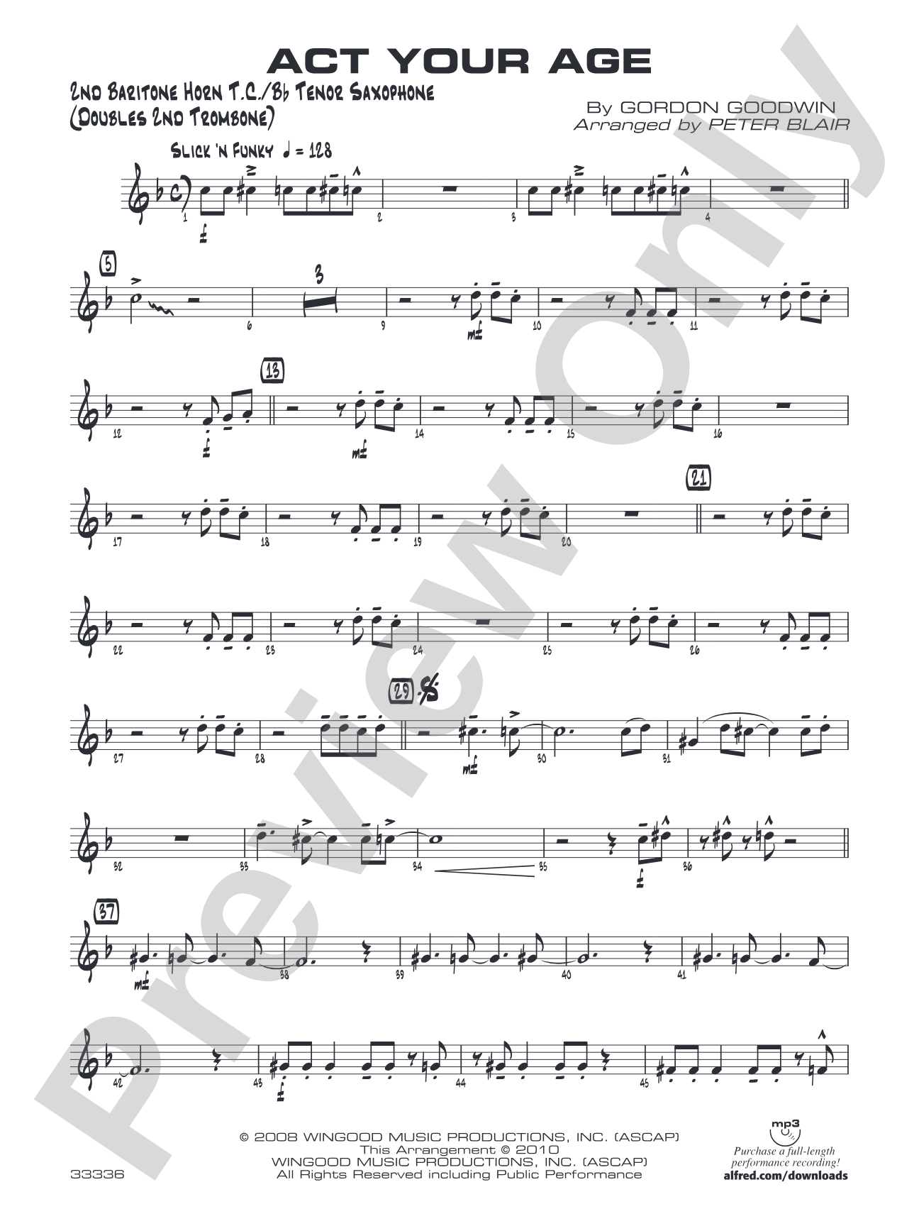 Act Your Age: 2nd Baritone T.C.