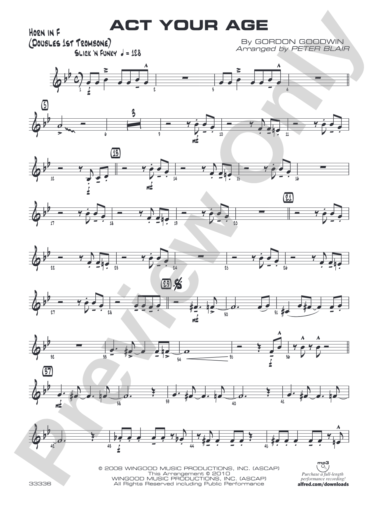 Act Your Age: 1st F Horn