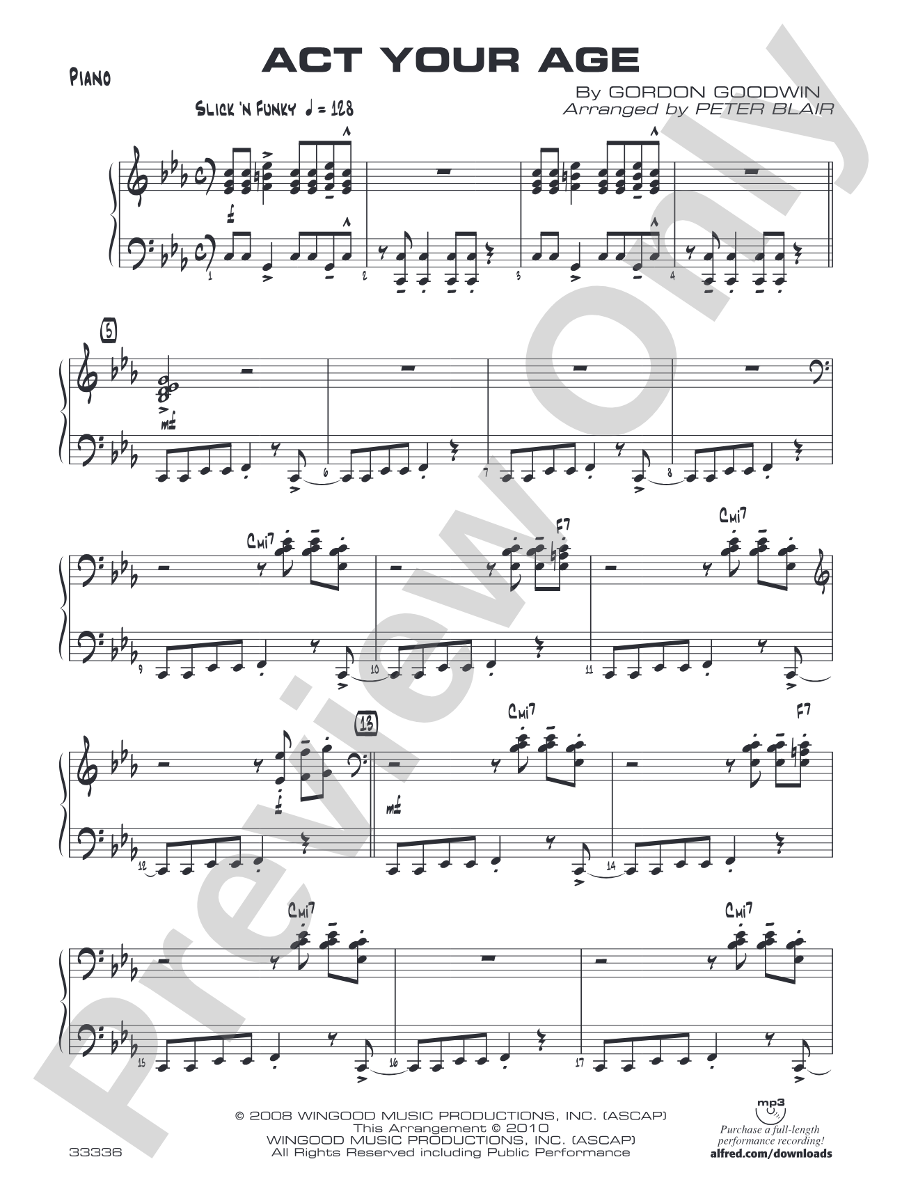 Act Your Age: Piano Accompaniment