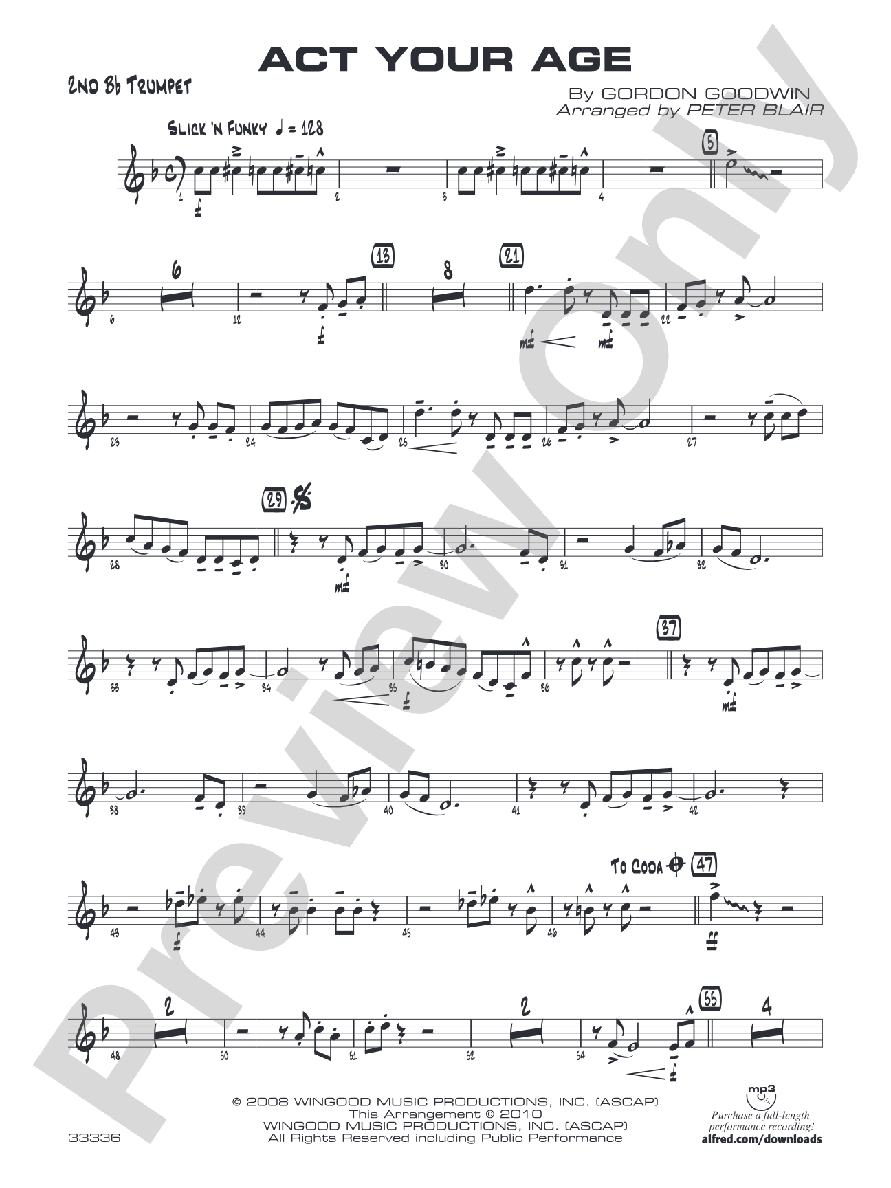 Act Your Age: 2nd B-flat Trumpet