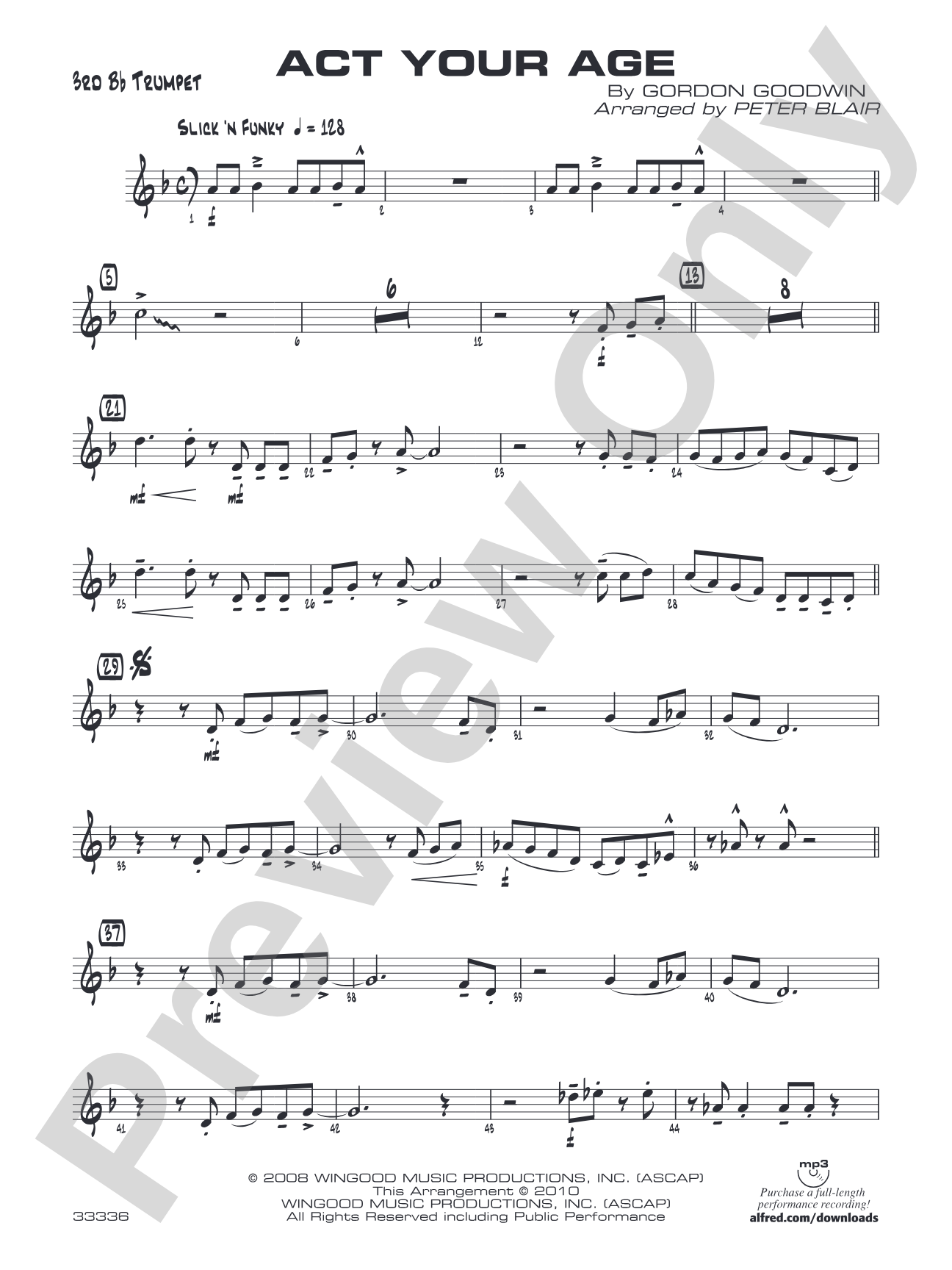 Act Your Age: 3rd B-flat Trumpet