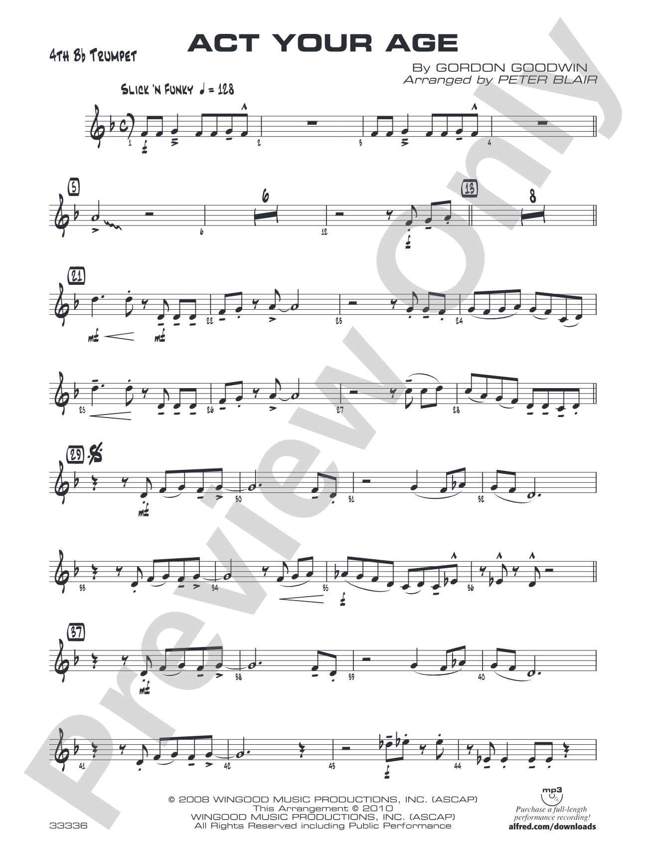 Act Your Age: 4th B-flat Trumpet