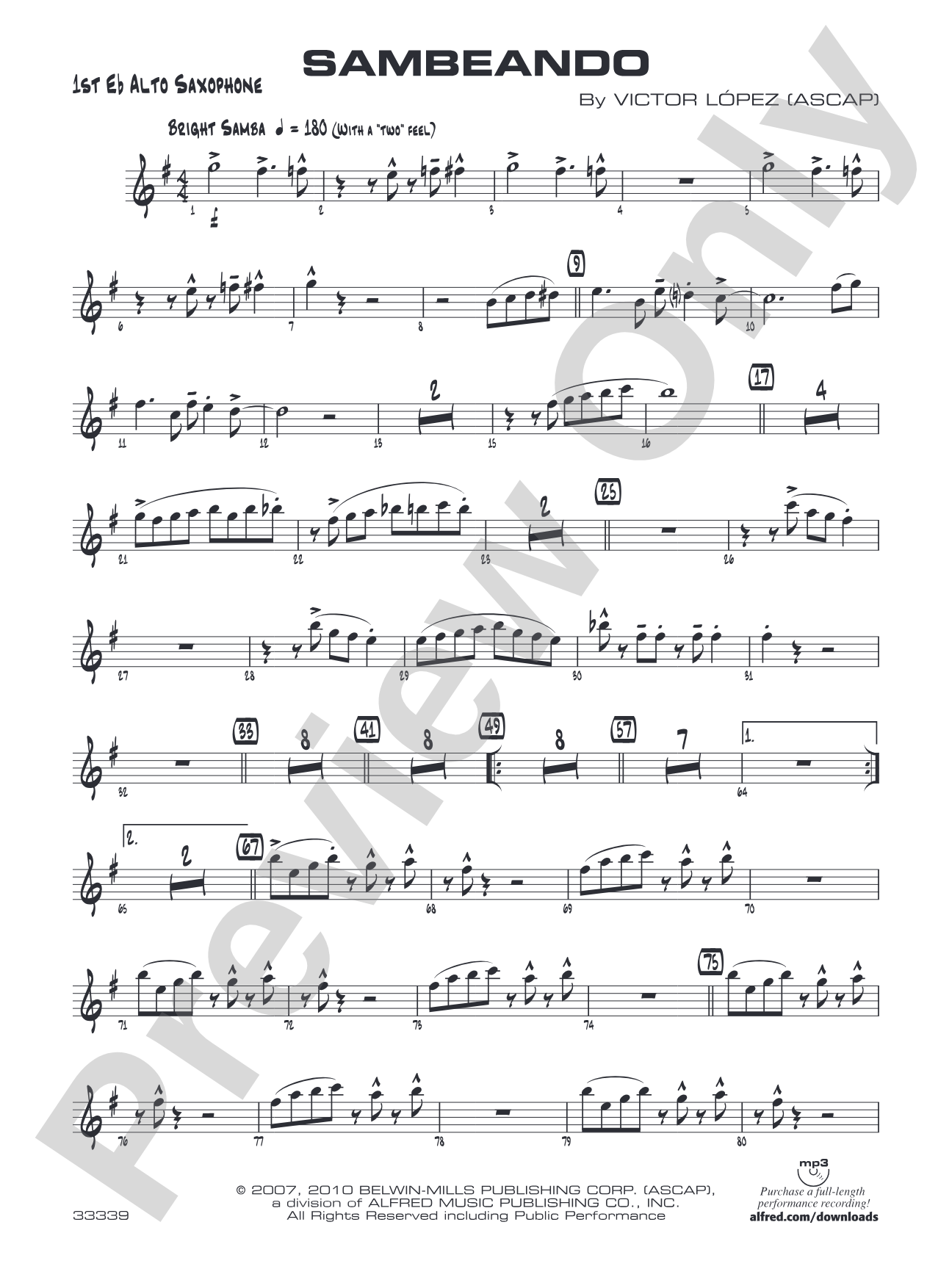 Sambeando: E-flat Alto Saxophone