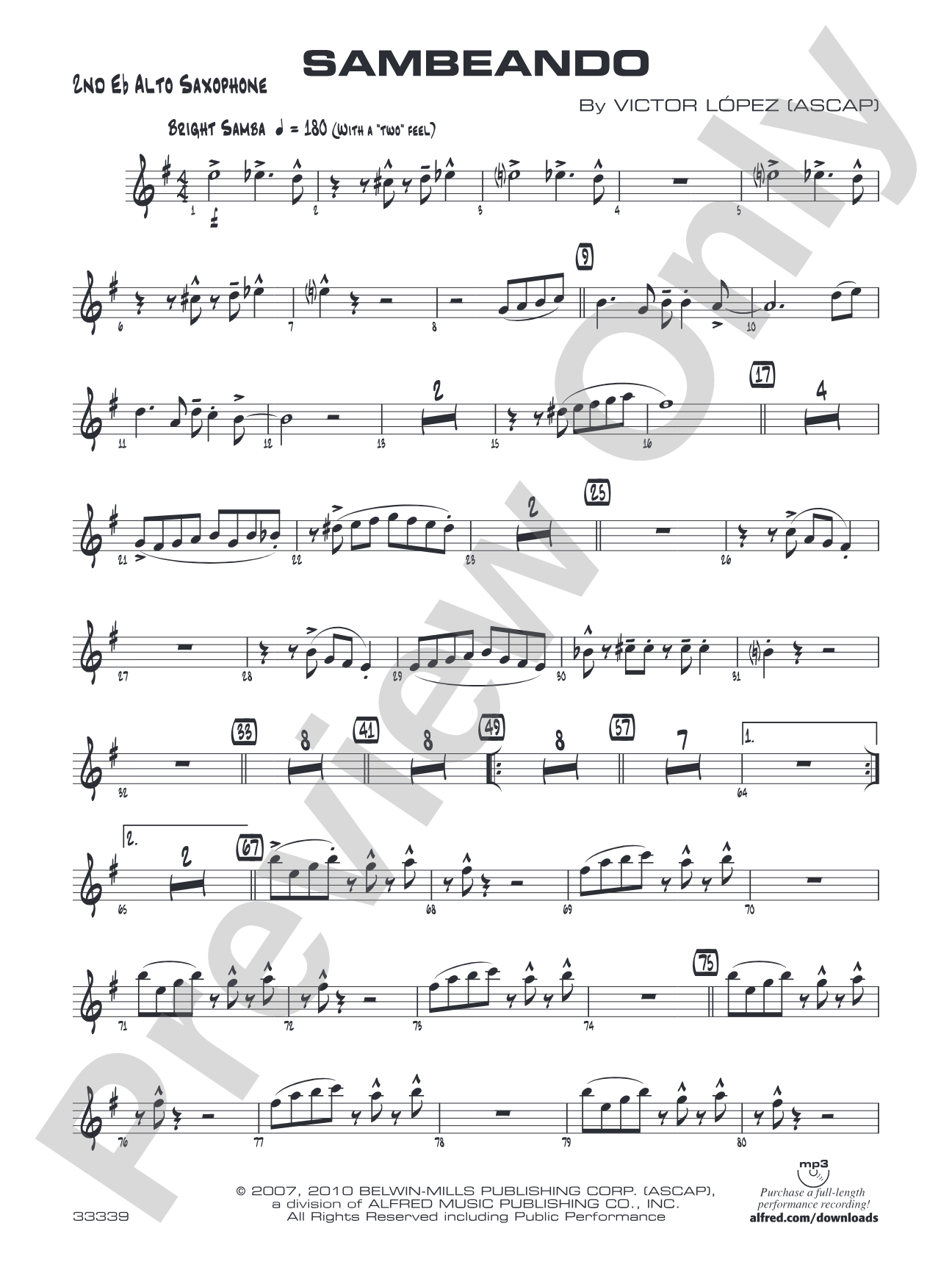 Sambeando: 2nd E-flat Alto Saxophone