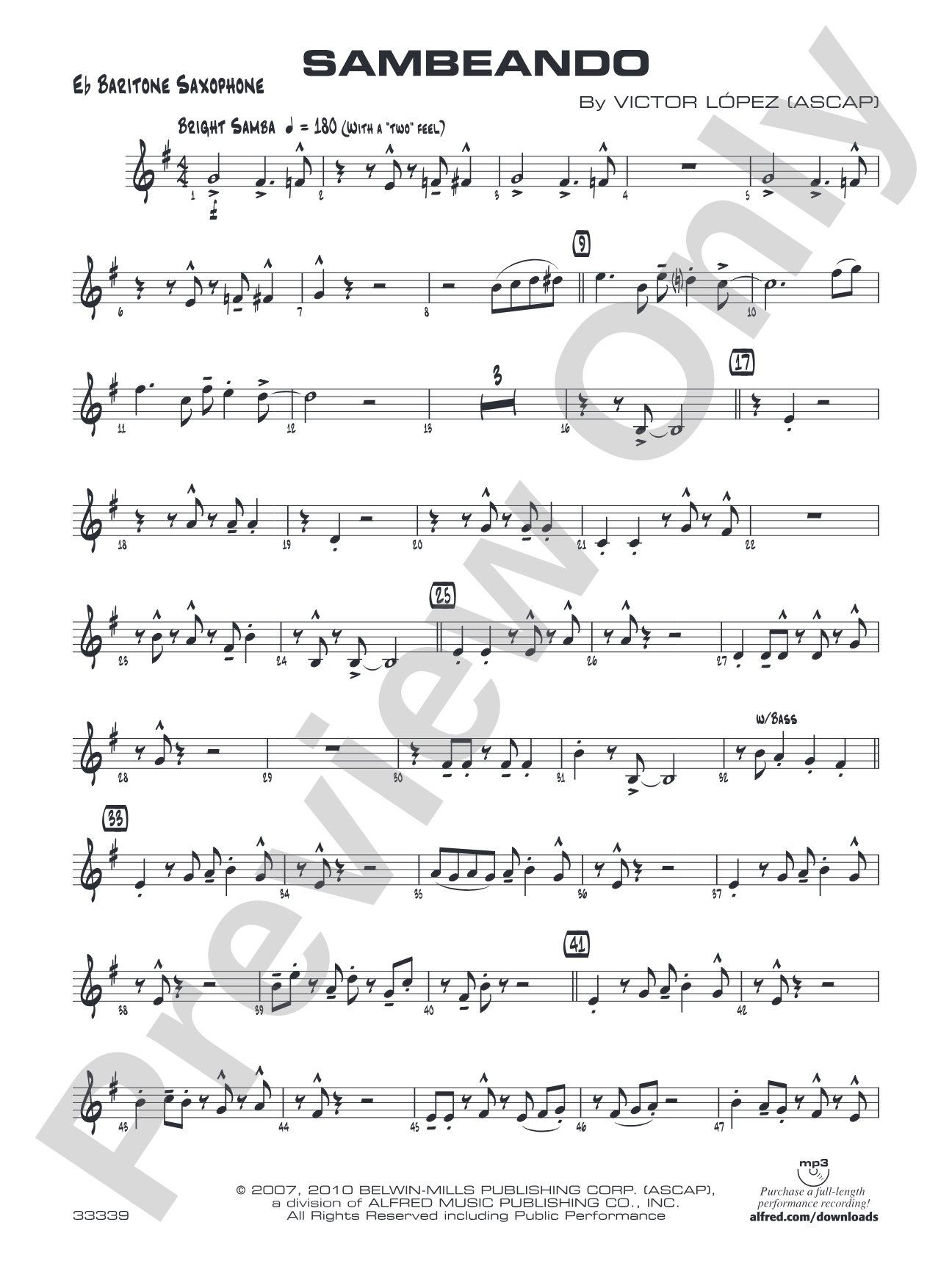 Sambeando: E-flat Baritone Saxophone