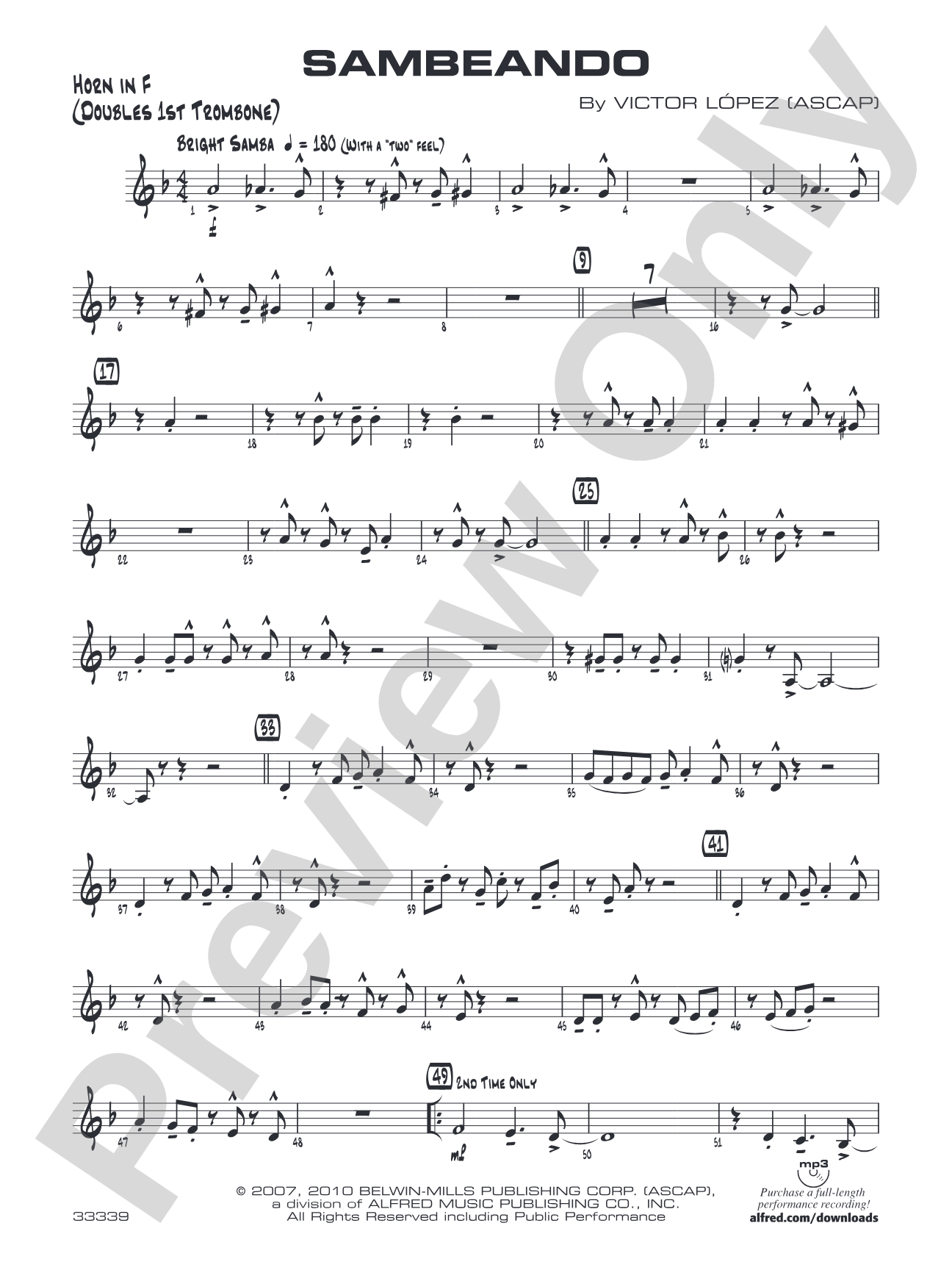 Sambeando: 1st F Horn