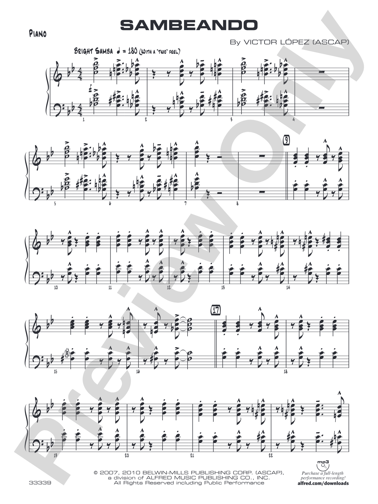 Sambeando: Piano Accompaniment