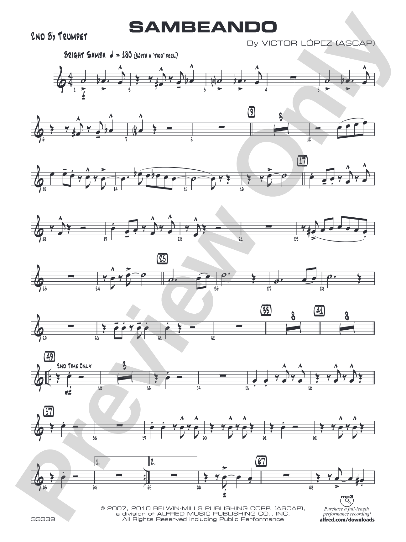 Sambeando: 2nd B-flat Trumpet