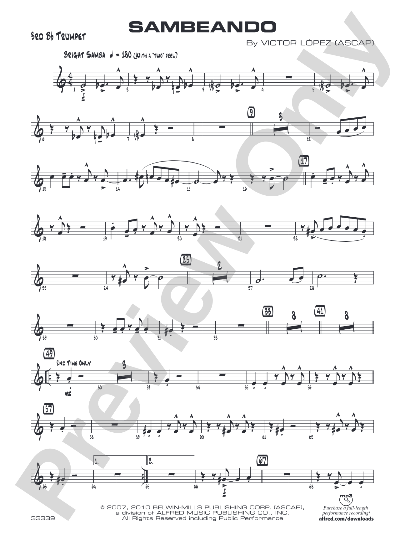 Sambeando: 3rd B-flat Trumpet