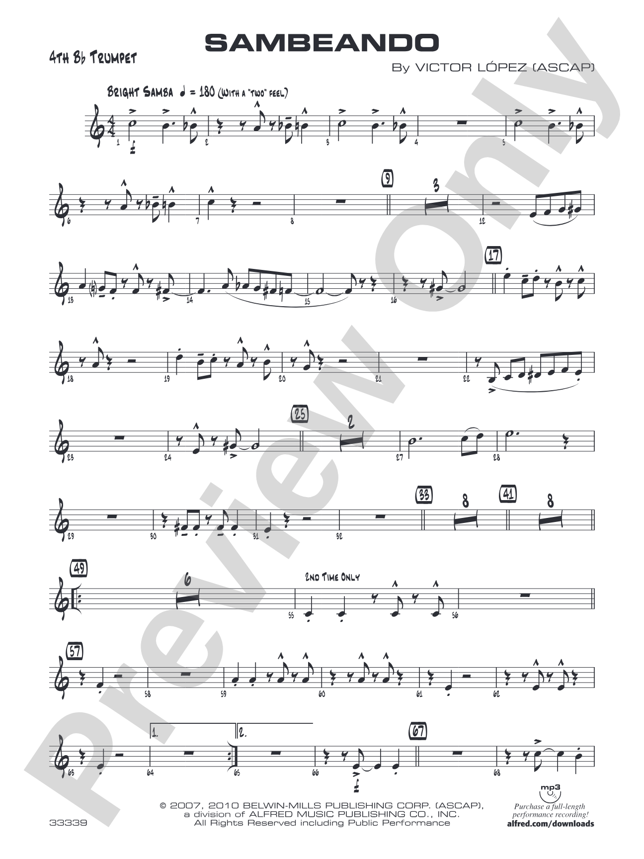 Sambeando: 4th B-flat Trumpet