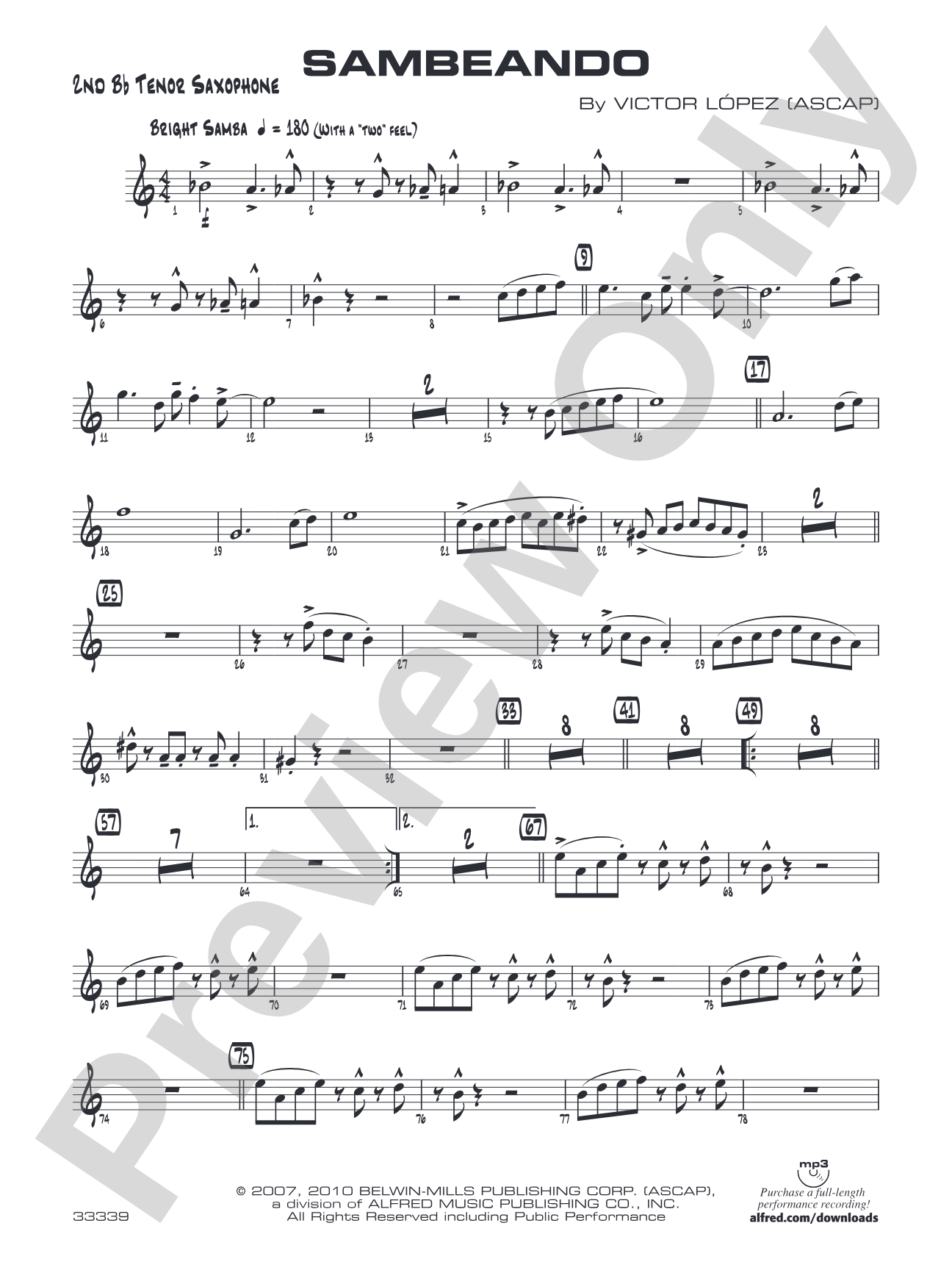 Sambeando: 2nd B-flat Tenor Saxophone