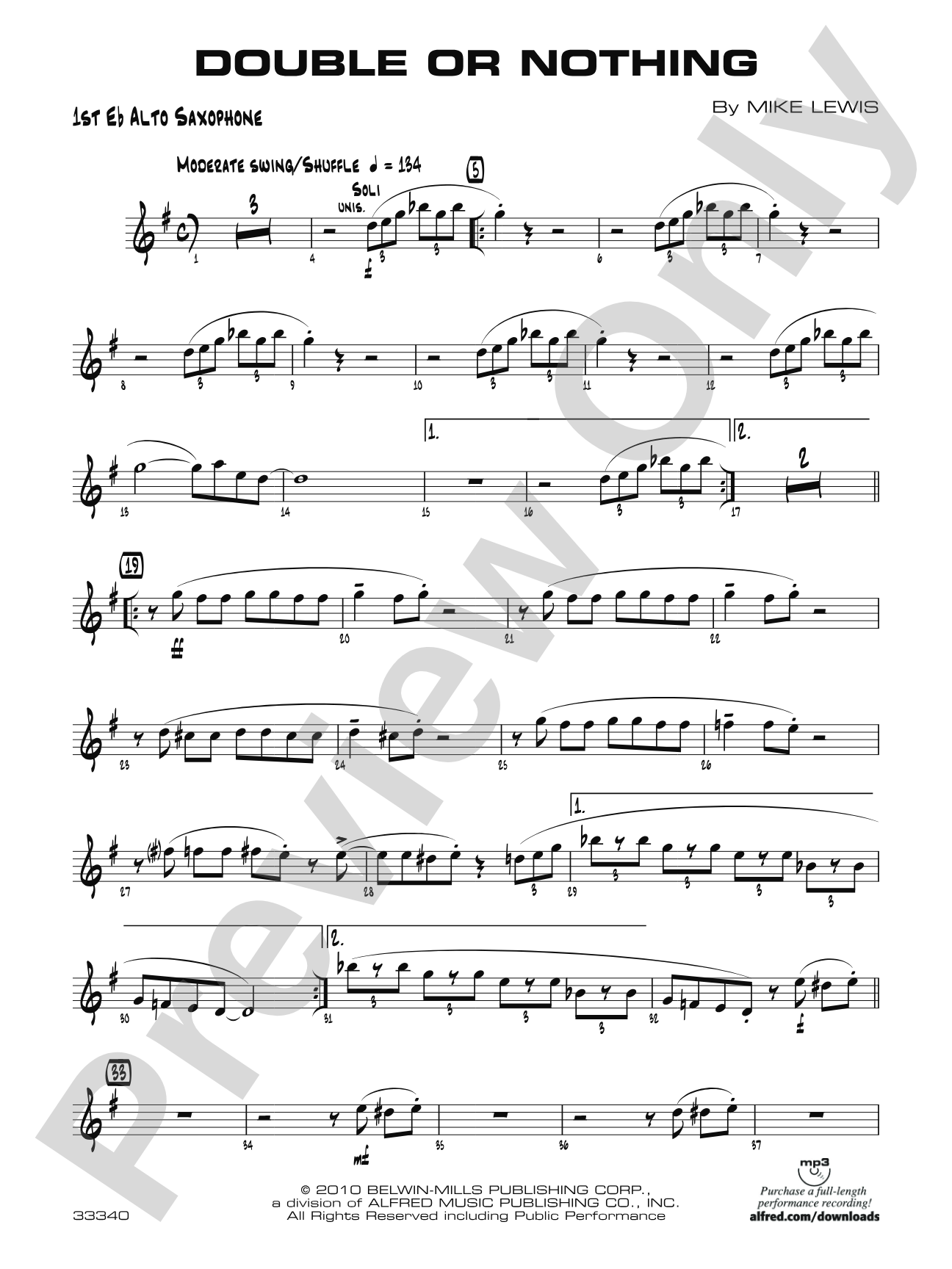 Double or Nothing: E-flat Alto Saxophone