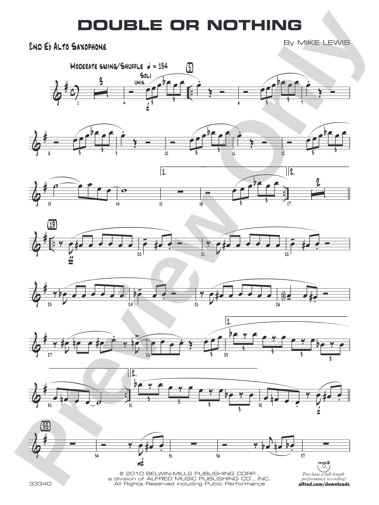 Double or Nothing: 2nd E-flat Alto Saxophone