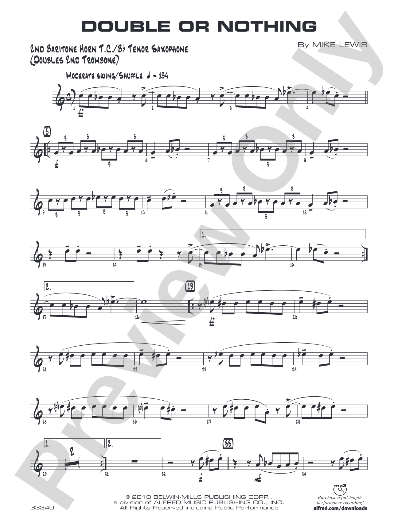Double or Nothing: 2nd Baritone T.C.