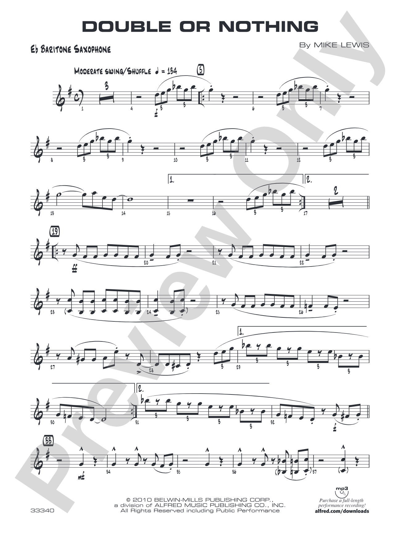 Double or Nothing: E-flat Baritone Saxophone