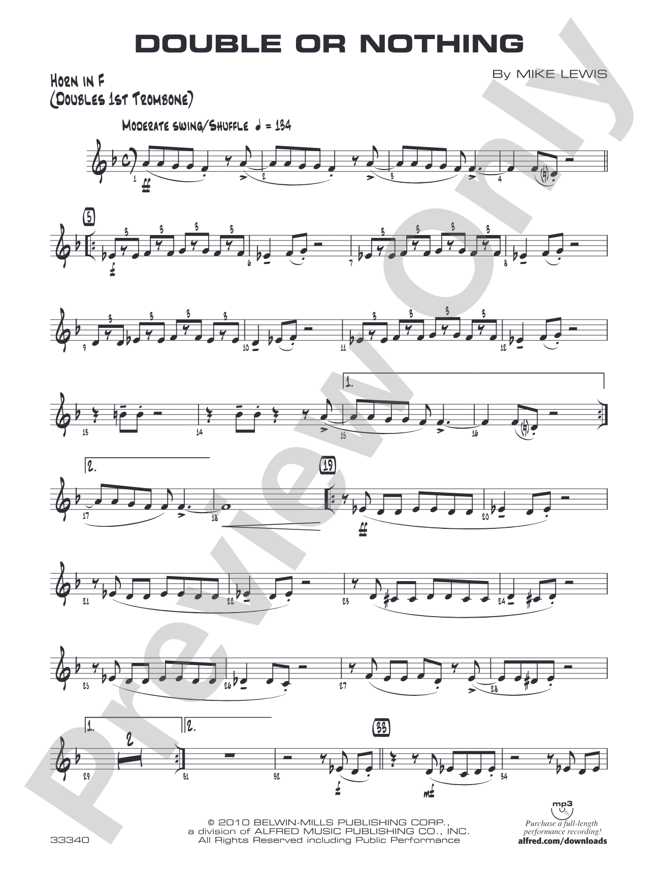 Double or Nothing: 1st F Horn