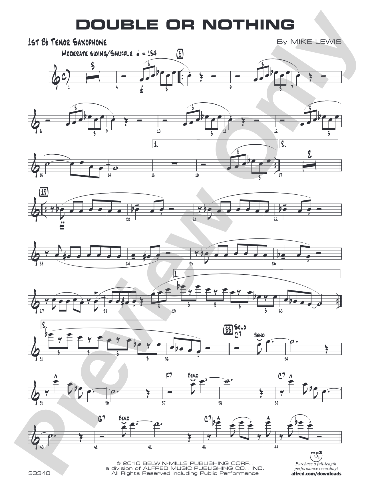 Double or Nothing: B-flat Tenor Saxophone