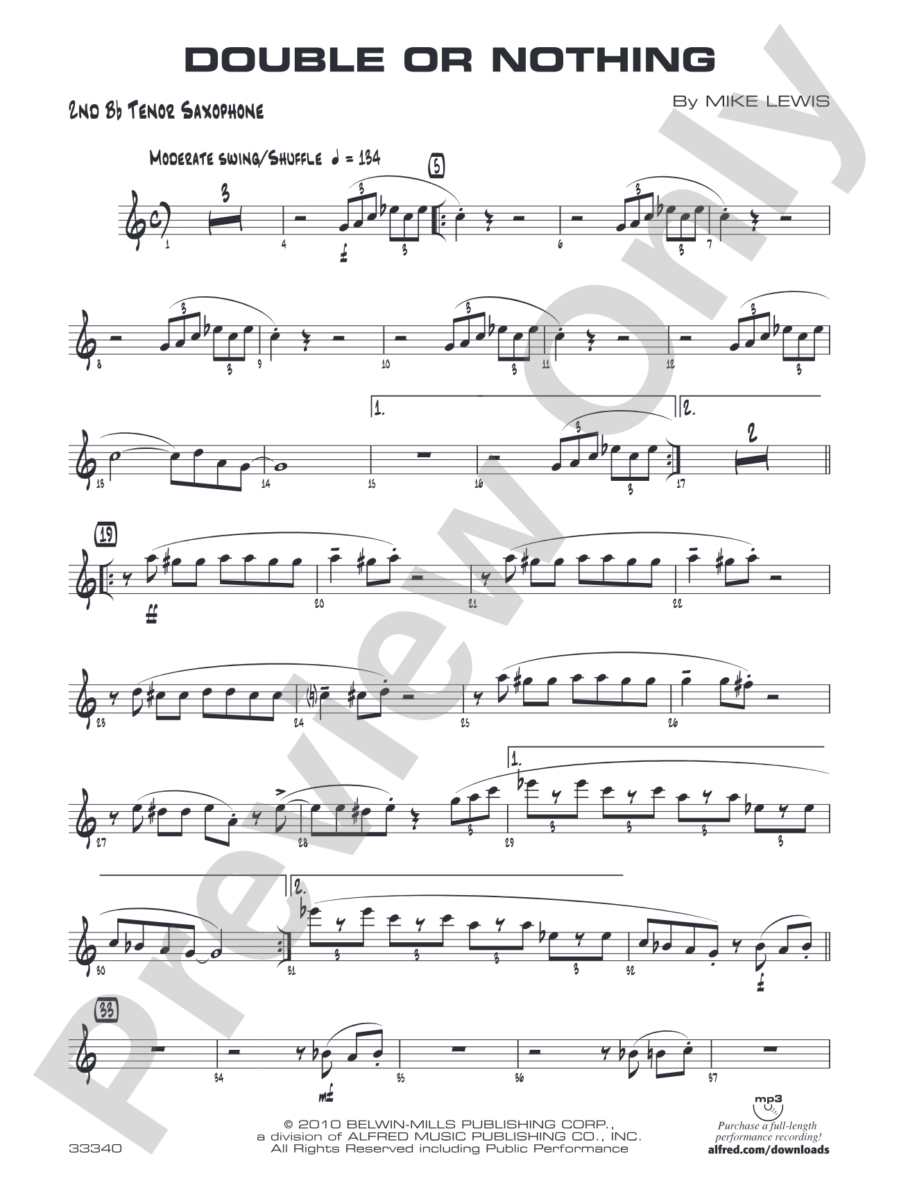 Double or Nothing: 2nd B-flat Tenor Saxophone