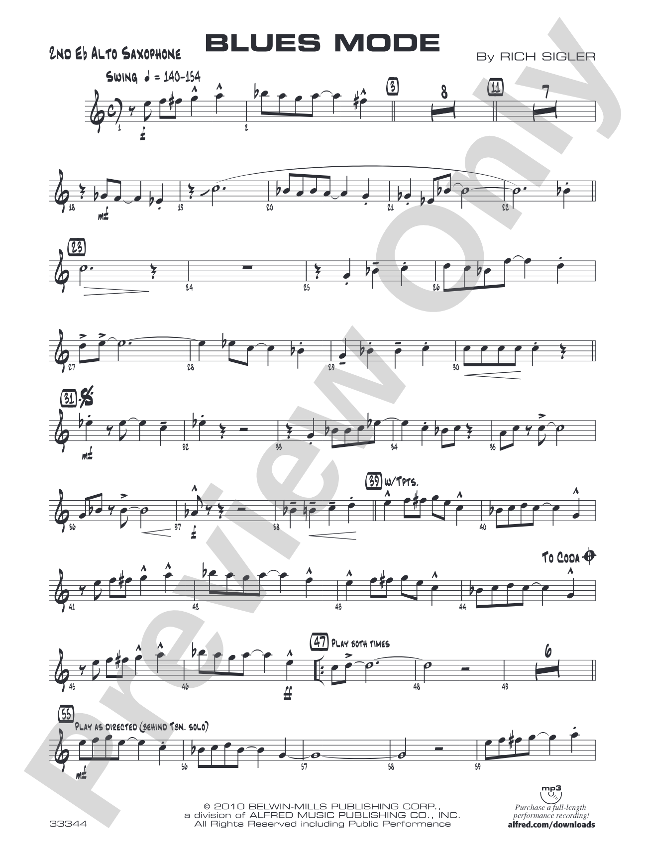 Blues Mode: 2nd E-flat Alto Saxophone