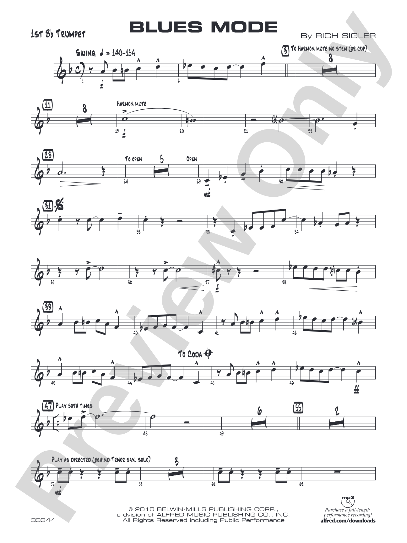 Blues Mode: 1st B-flat Trumpet