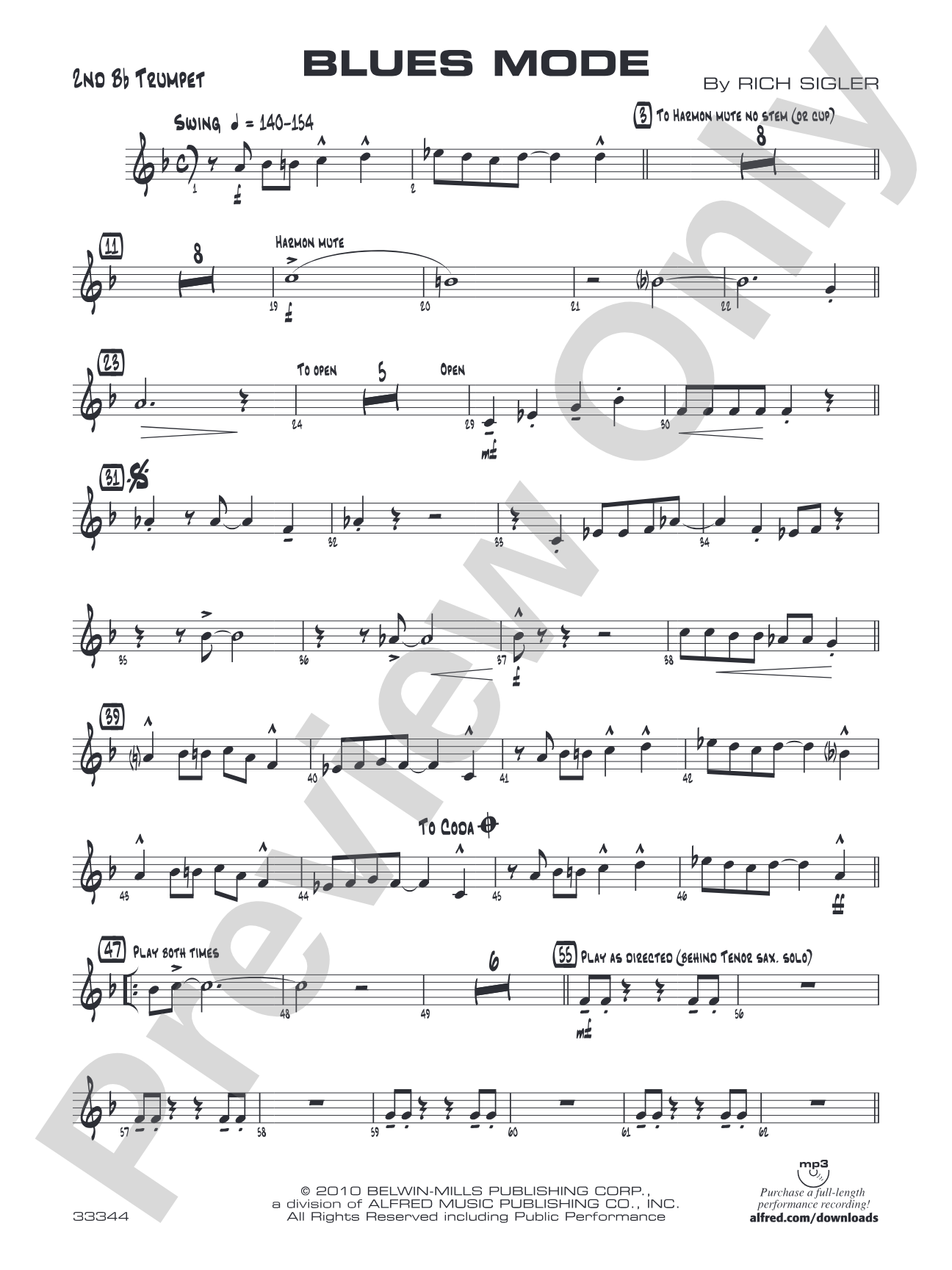 Blues Mode: 2nd B-flat Trumpet