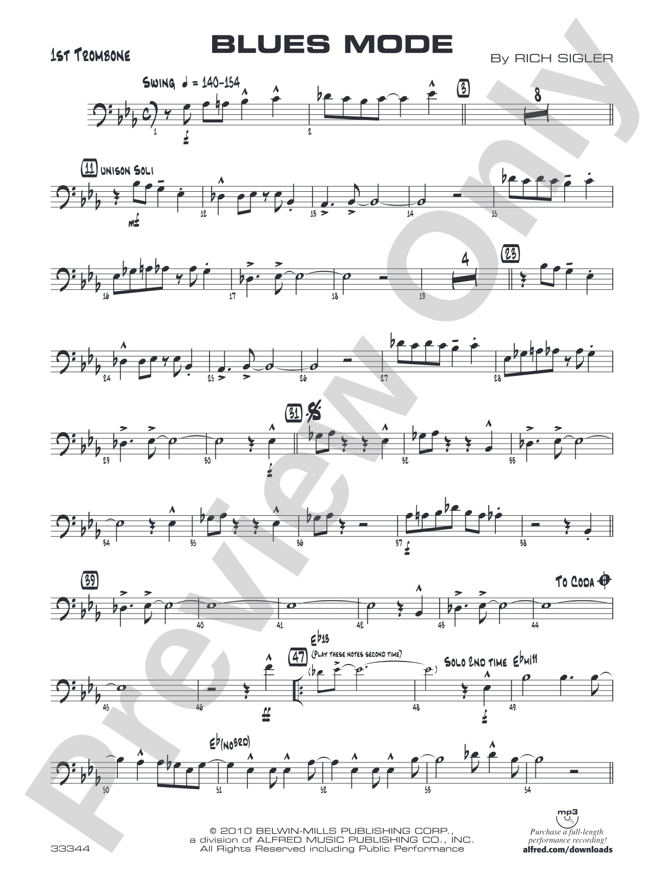 Blues Mode: 1st Trombone