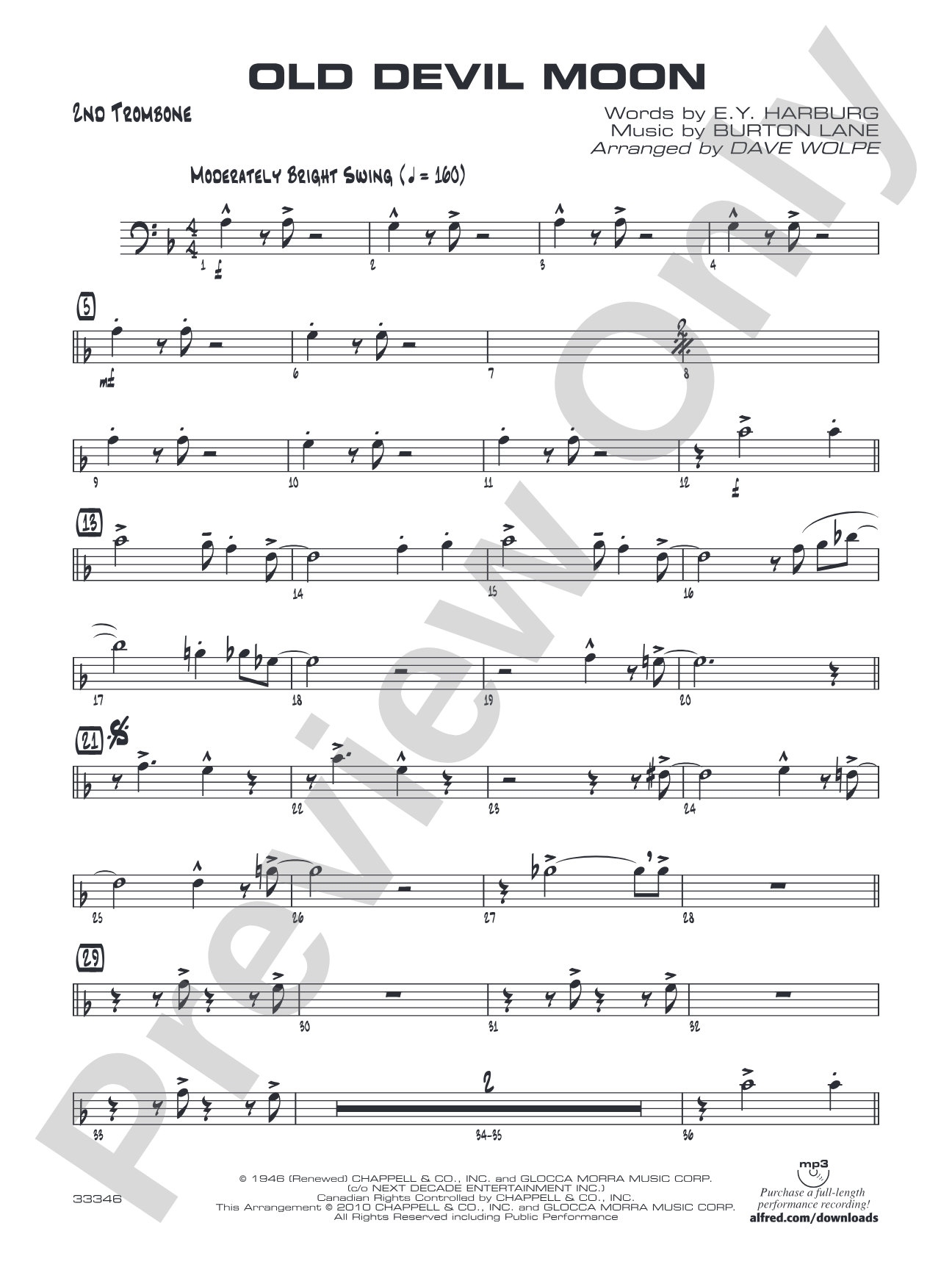 Old Devil Moon: 2nd Trombone