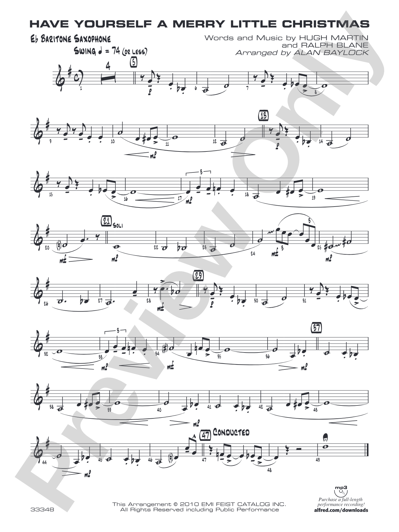 Have Yourself a Merry Little Christmas: E-flat Baritone Saxophone