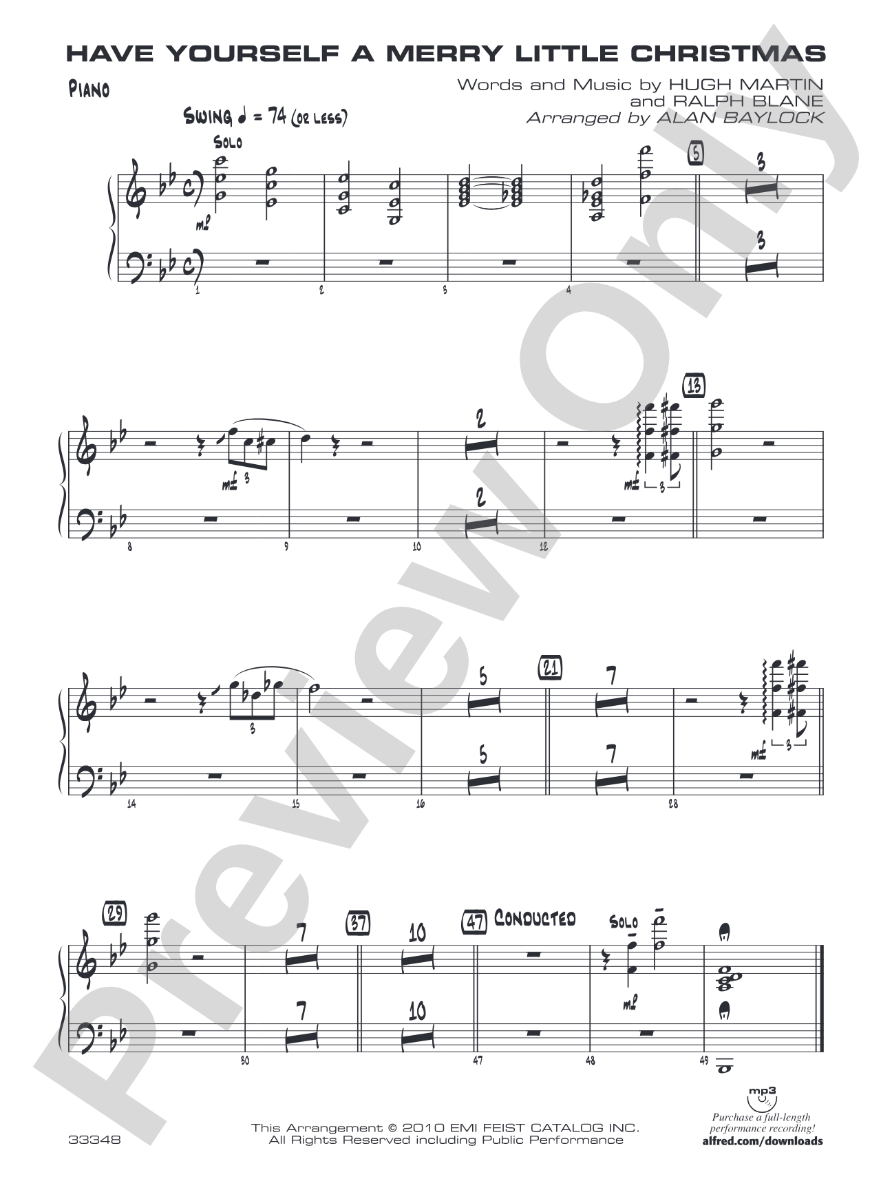 Have Yourself a Merry Little Christmas: Piano Accompaniment