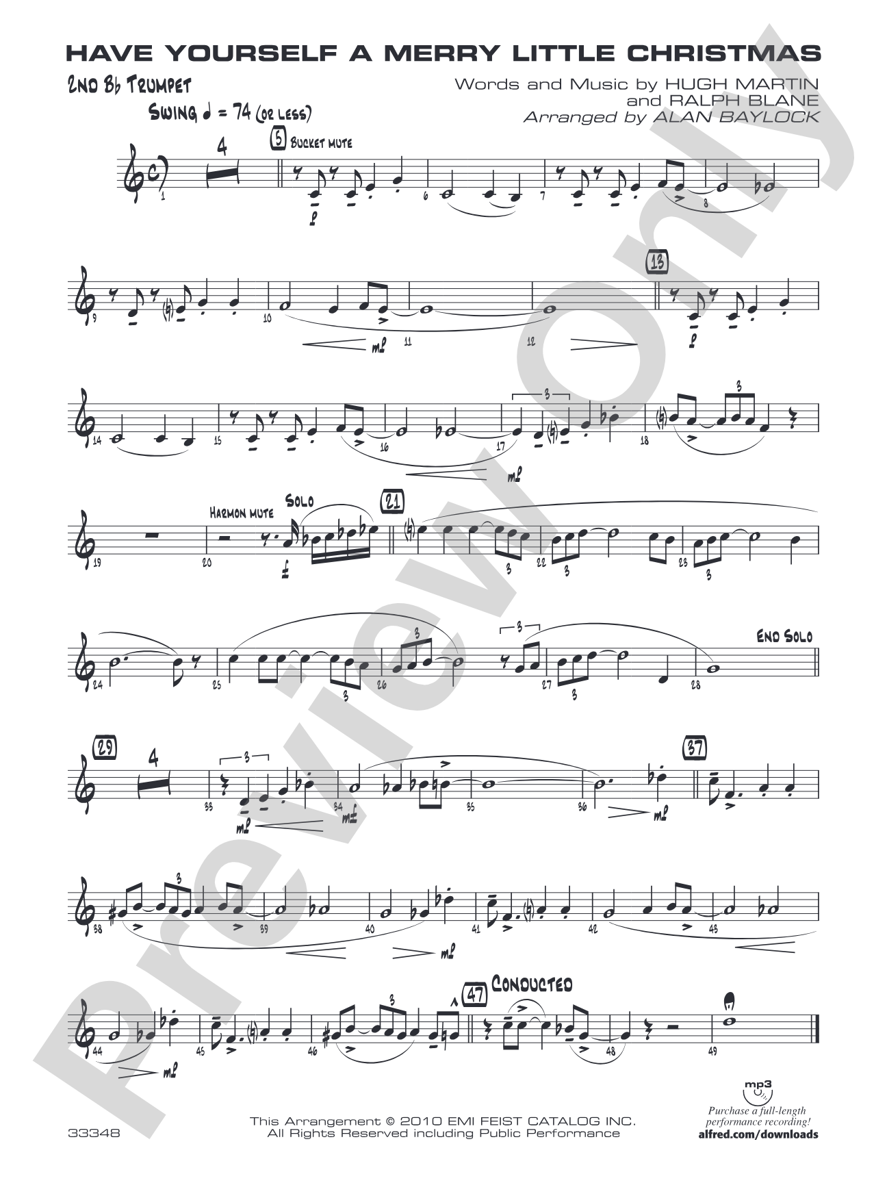 Have Yourself a Merry Little Christmas: 2nd B-flat Trumpet