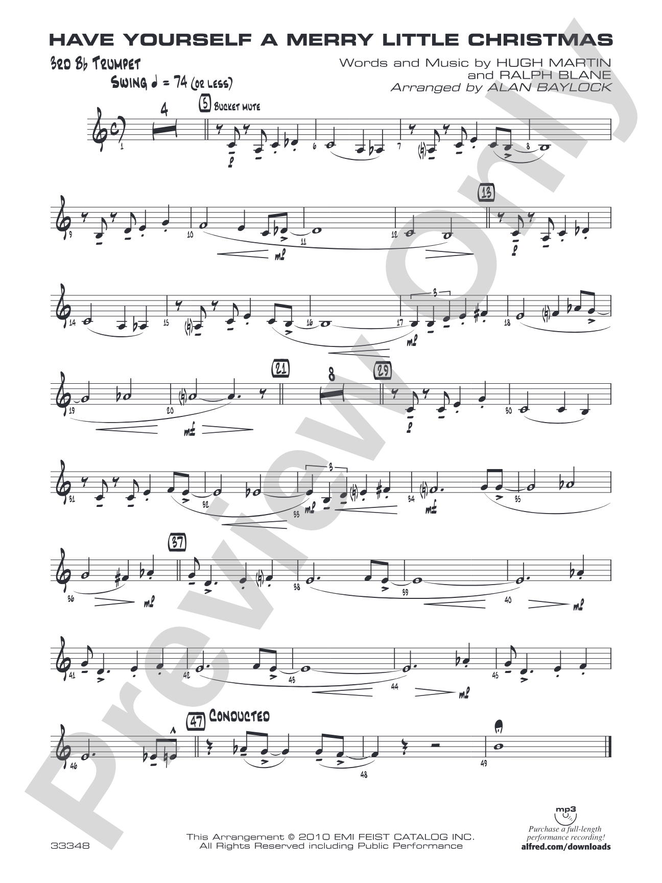 Have Yourself a Merry Little Christmas: 3rd B-flat Trumpet