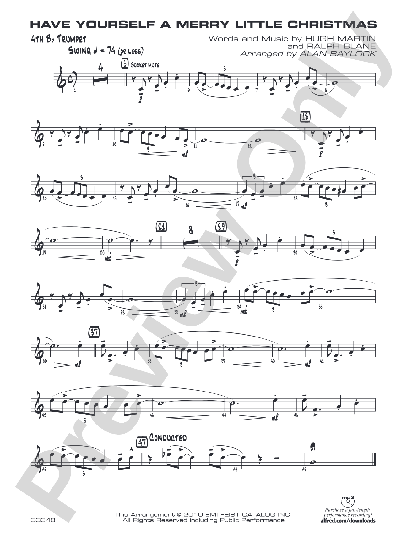 Have Yourself a Merry Little Christmas: 4th B-flat Trumpet