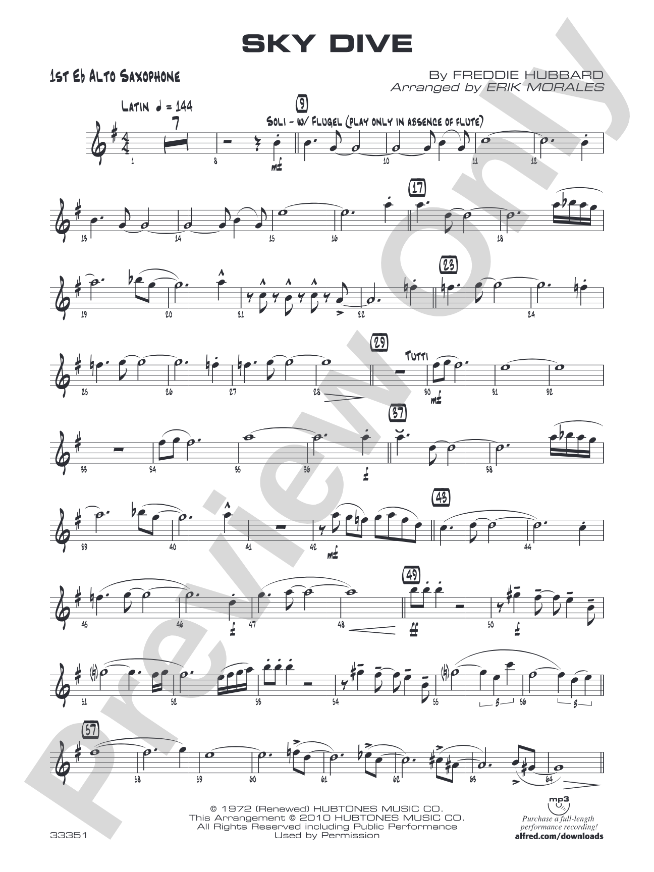 Sky Dive: E-flat Alto Saxophone