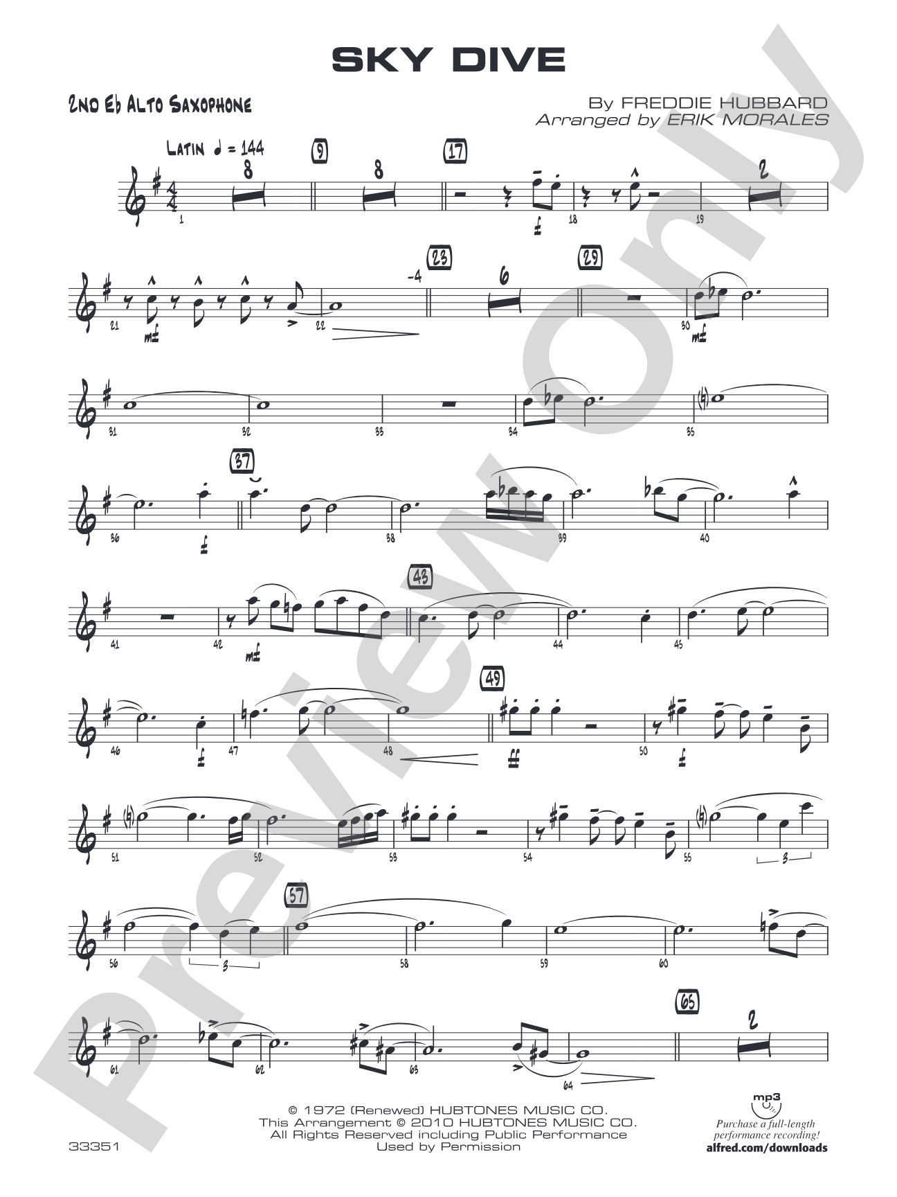 Sky Dive: 2nd E-flat Alto Saxophone