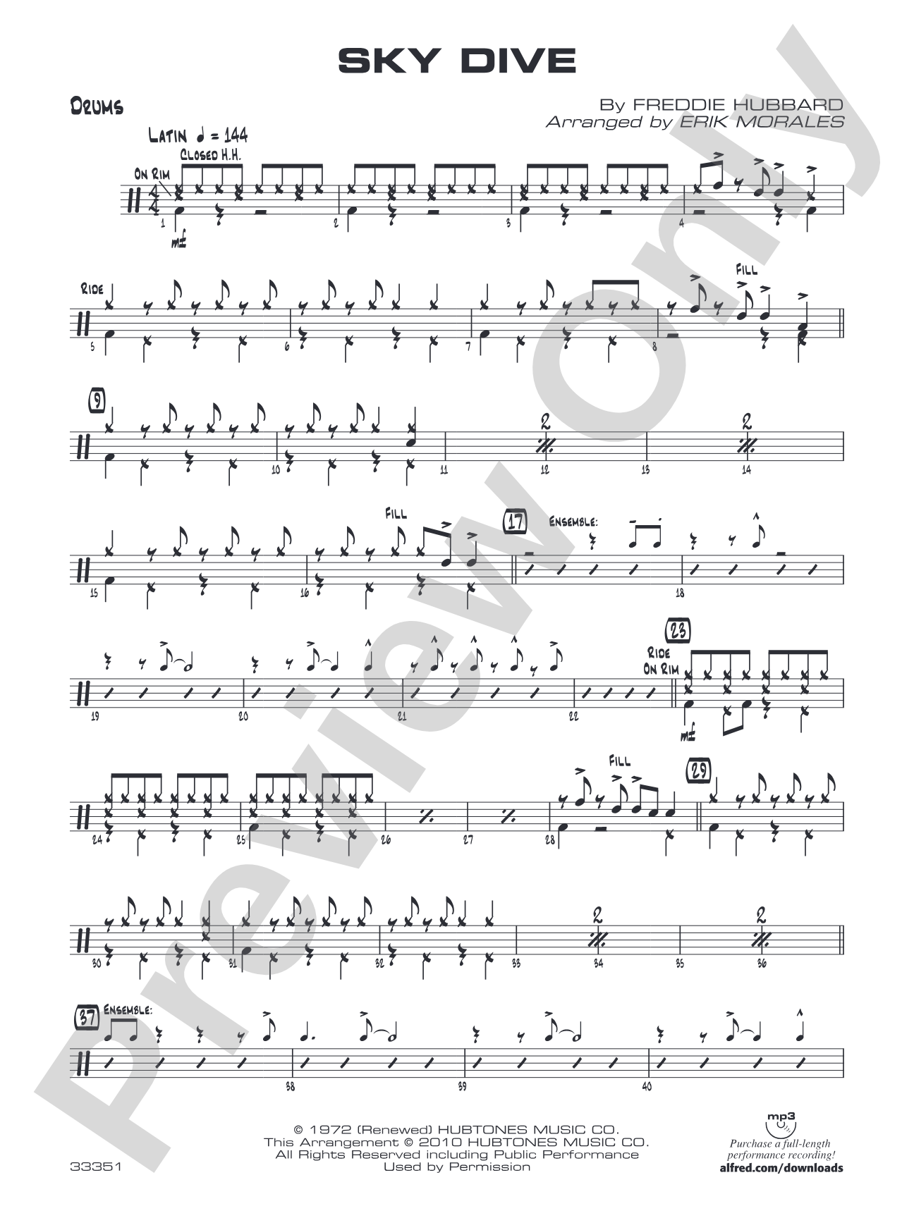 Sky Dive: Drums