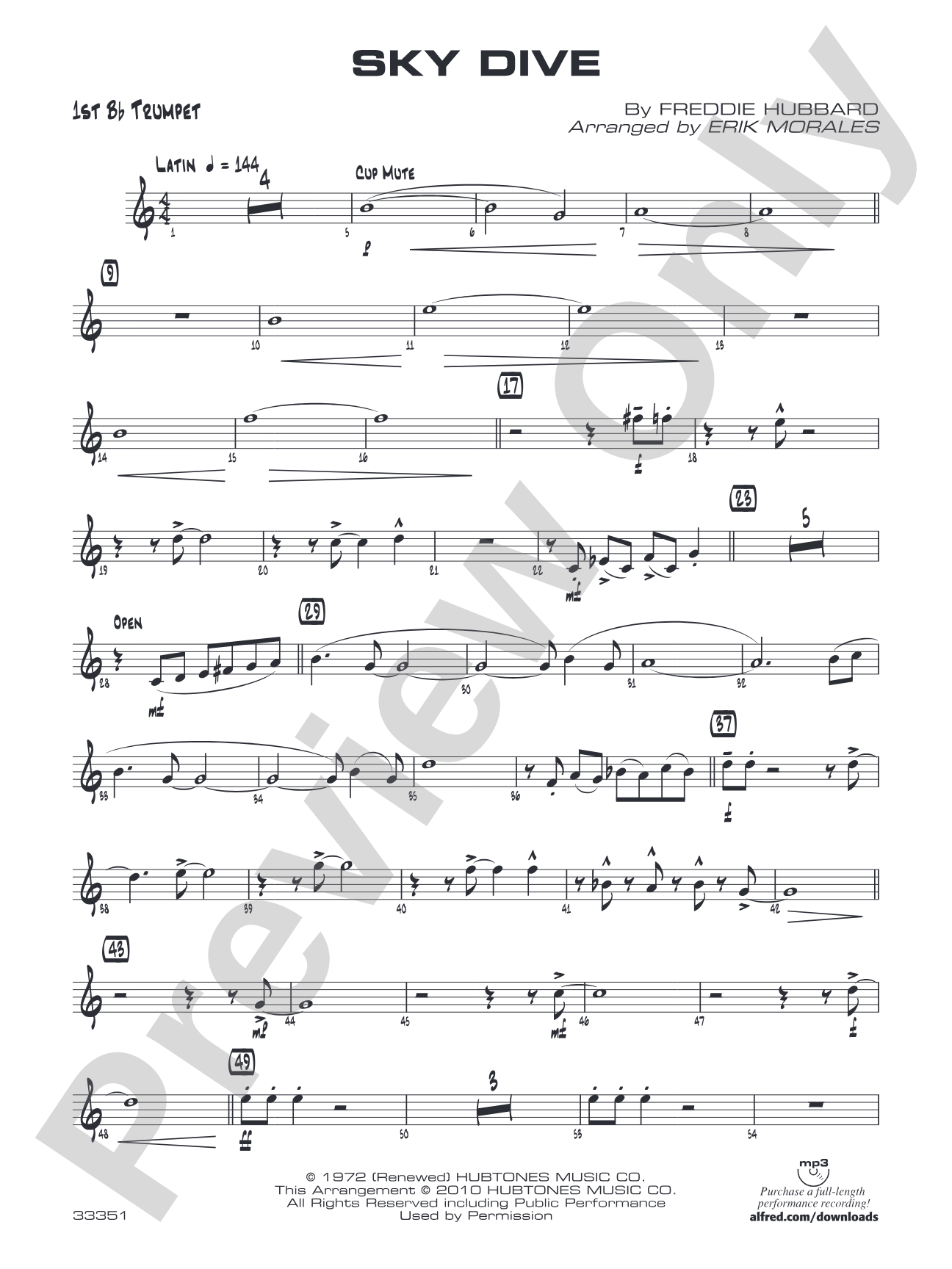 Sky Dive: 1st B-flat Trumpet