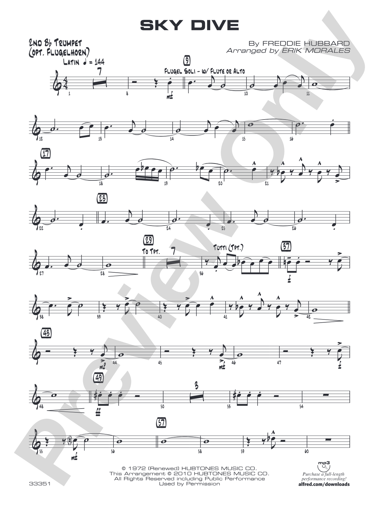 Sky Dive: 2nd B-flat Trumpet