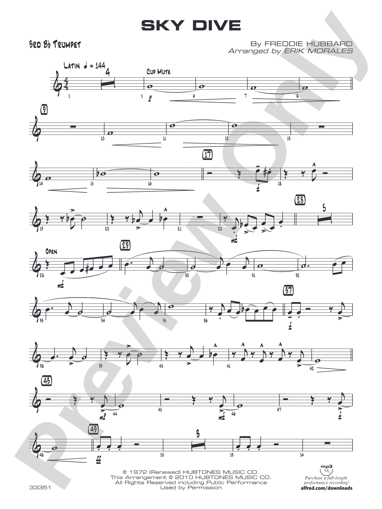 Sky Dive: 3rd B-flat Trumpet
