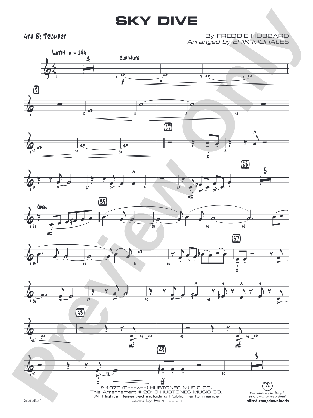 Sky Dive: 4th B-flat Trumpet