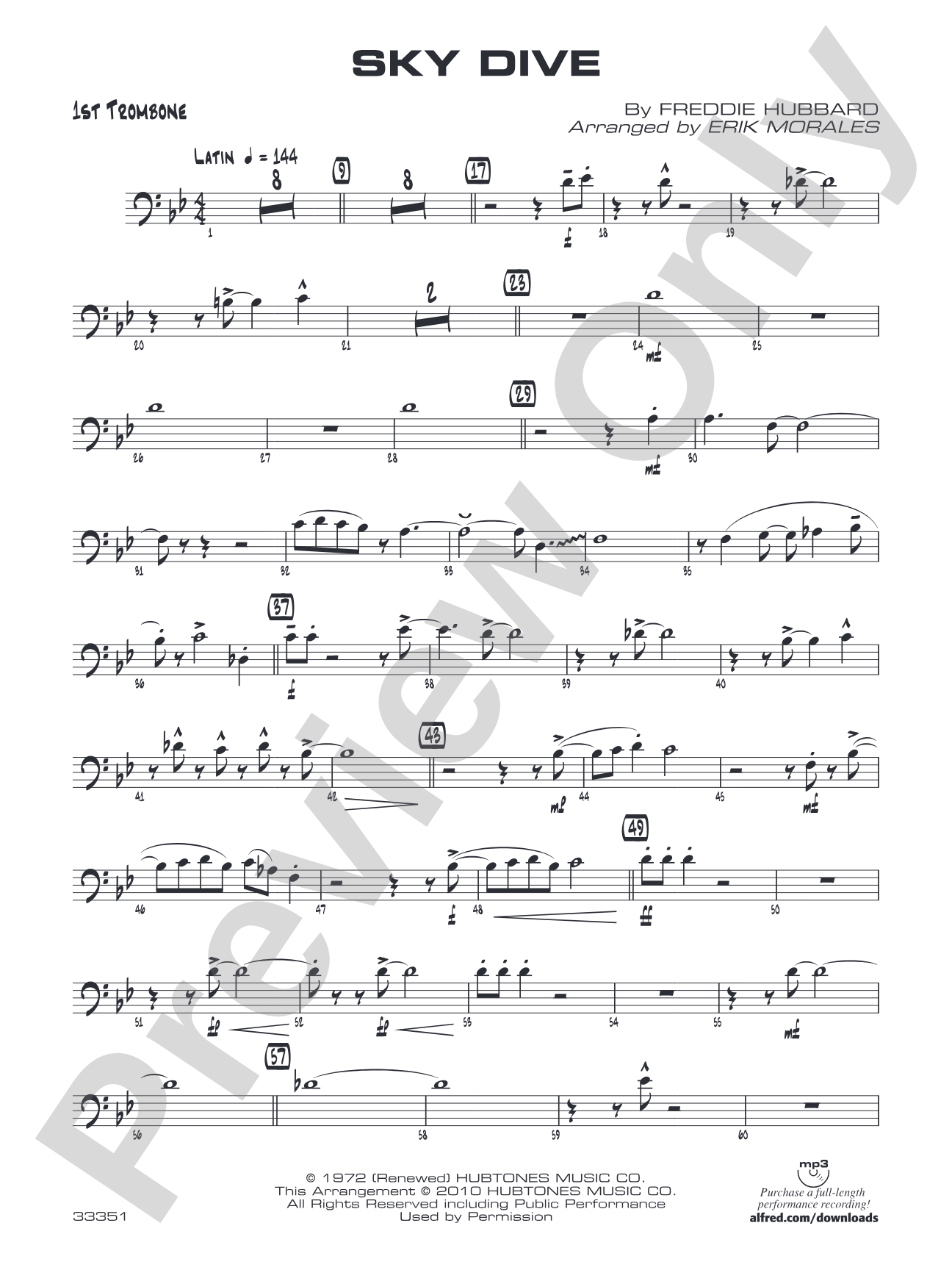 Sky Dive: 1st Trombone