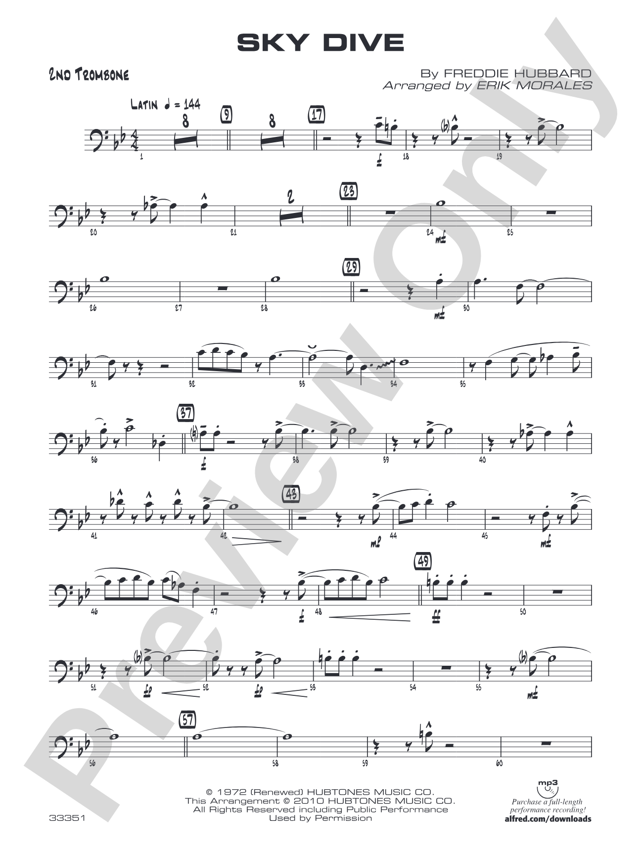Sky Dive: 2nd Trombone