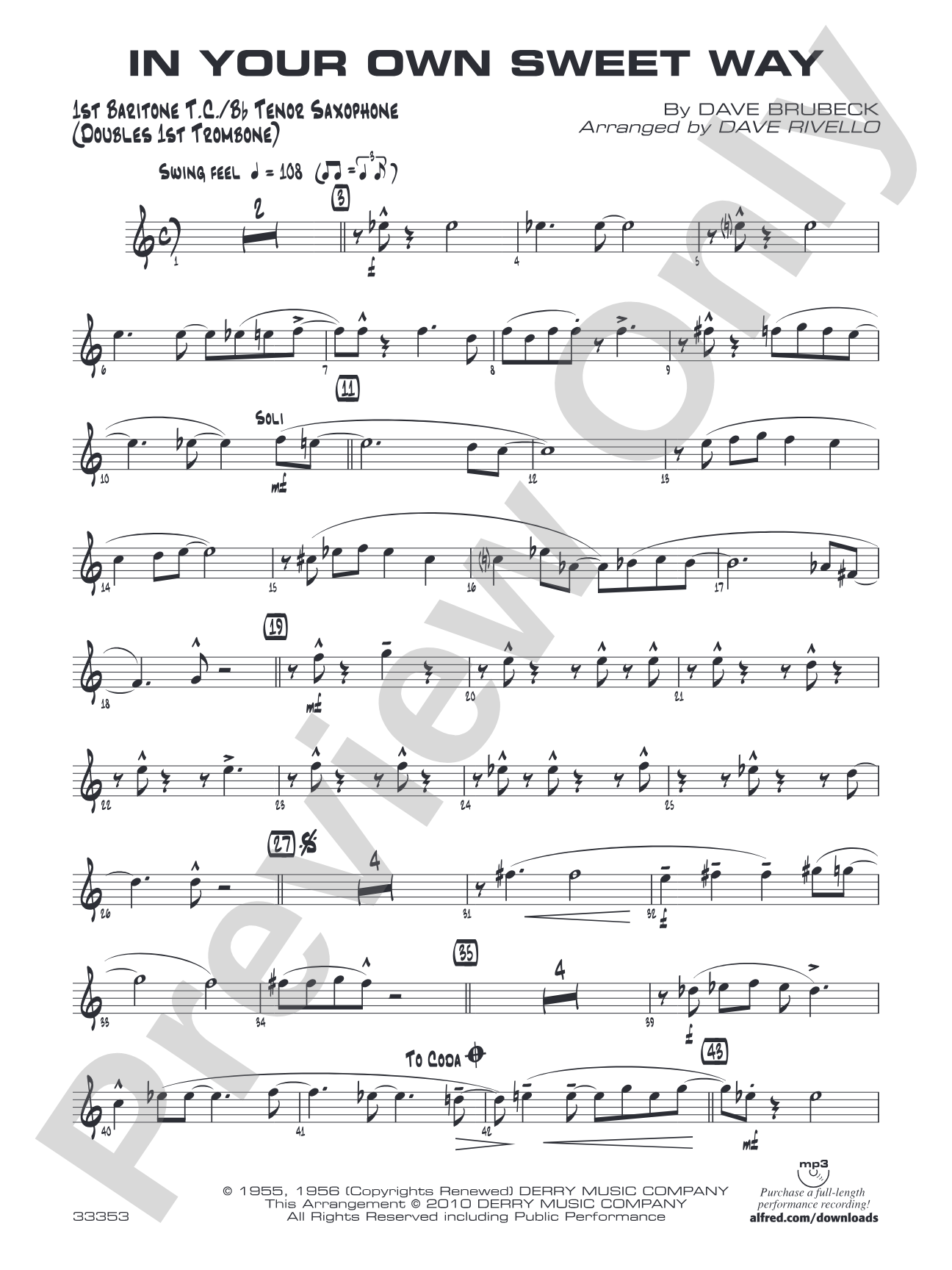 In Your Own Sweet Way: Baritone T.C.