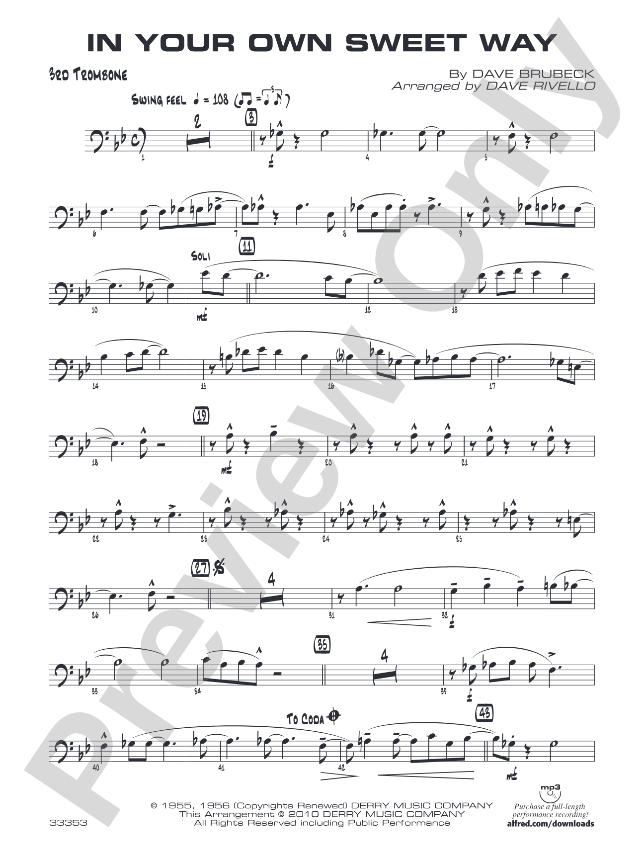 In Your Own Sweet Way: 3rd Trombone