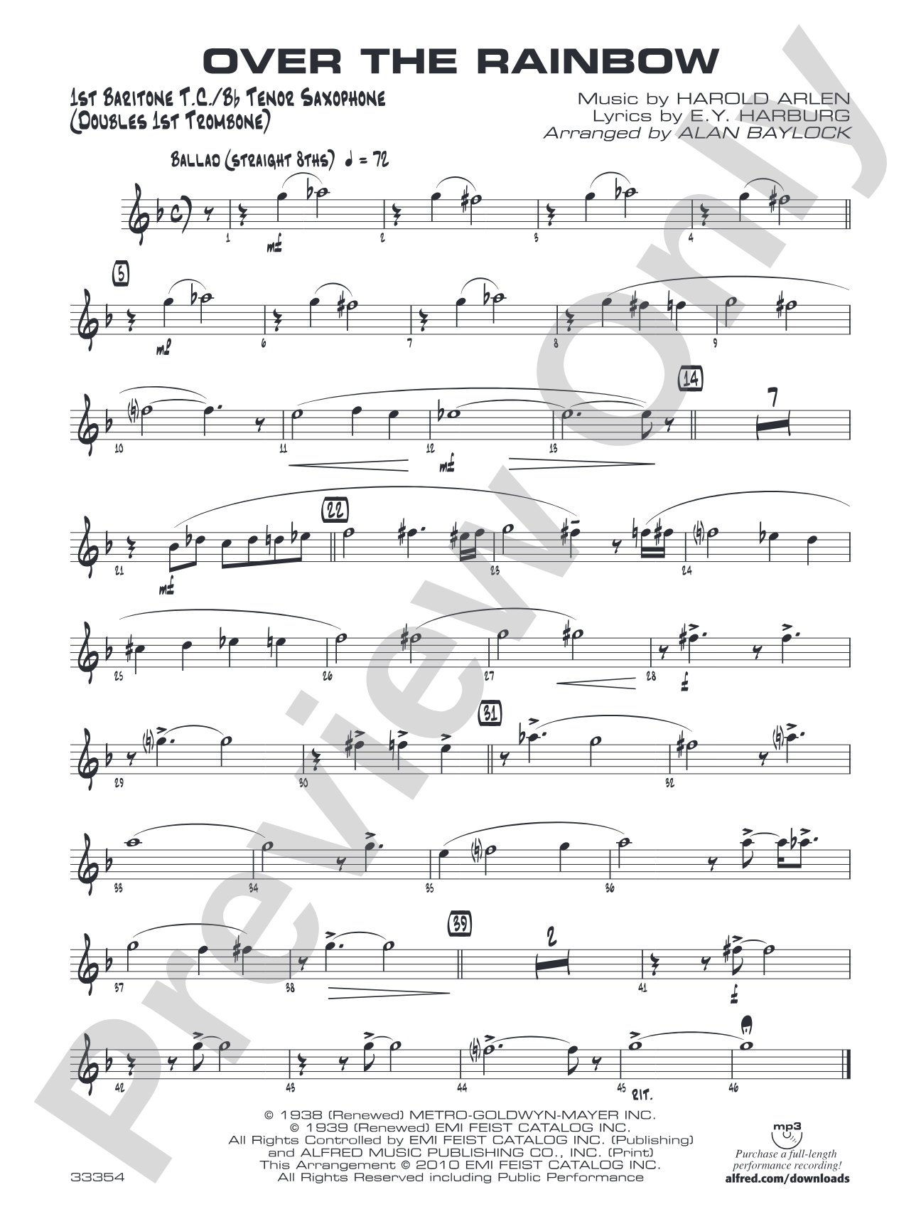 Over the Rainbow: Baritone T.C.