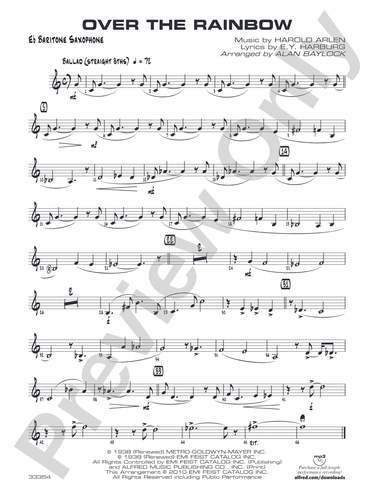 Over the Rainbow: E-flat Baritone Saxophone