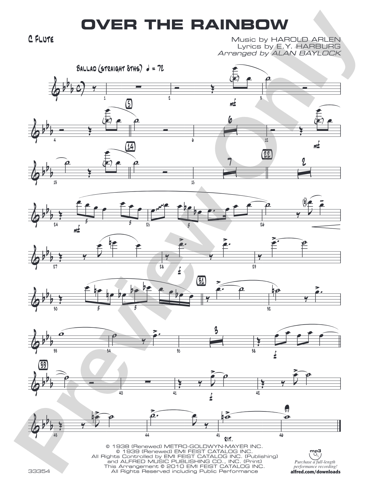 Over the Rainbow: Flute