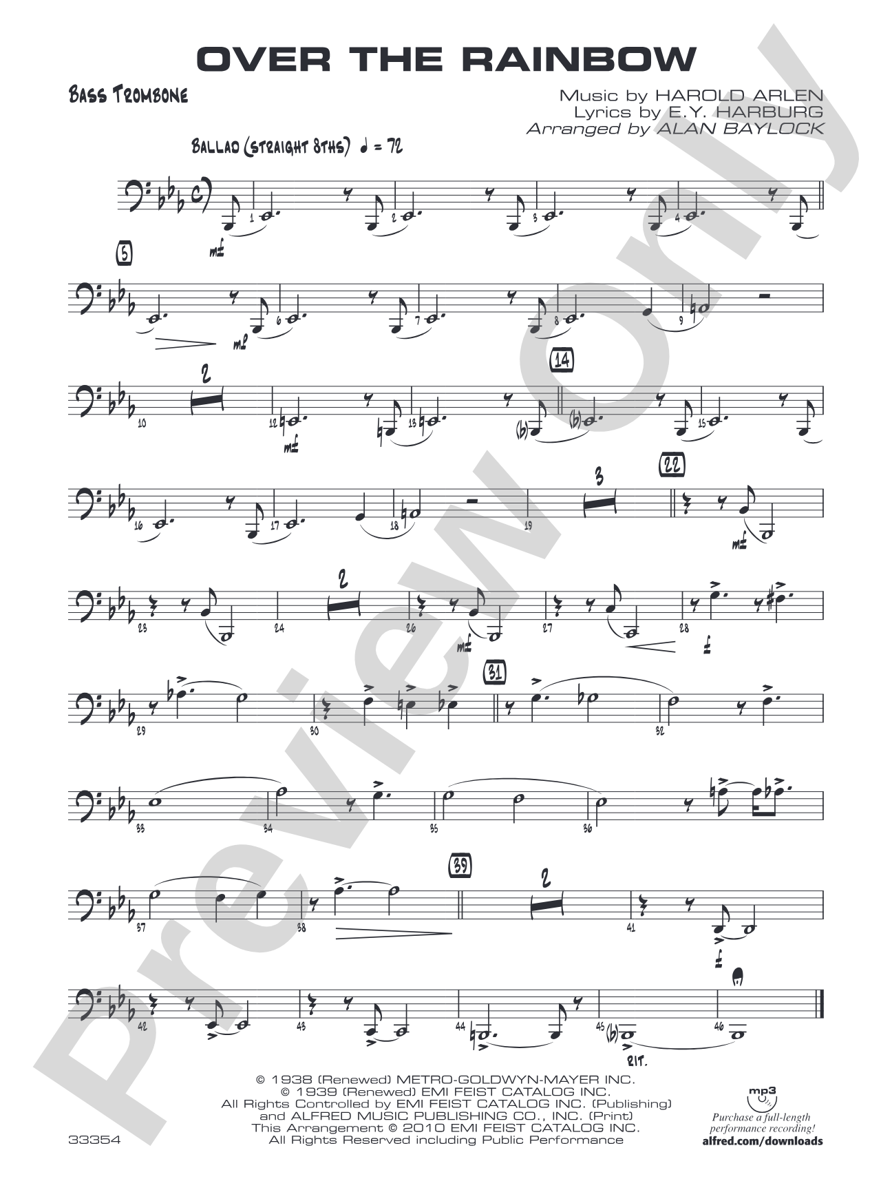 Over the Rainbow: 4th Trombone
