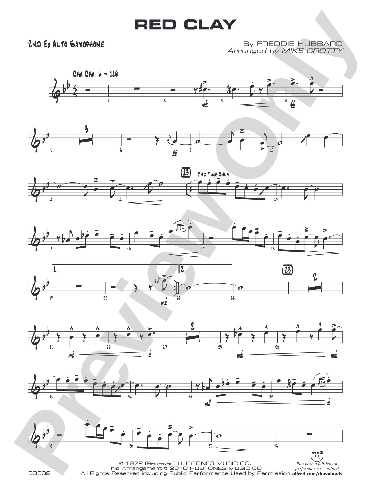 Red Clay: 2nd E-flat Alto Saxophone