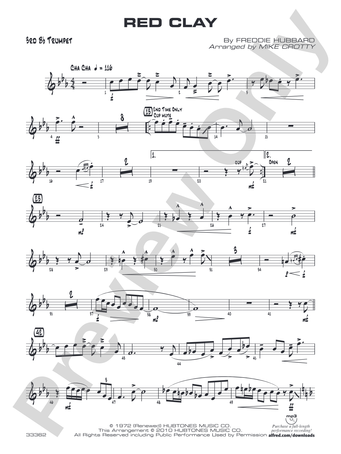 Red Clay: 3rd B-flat Trumpet